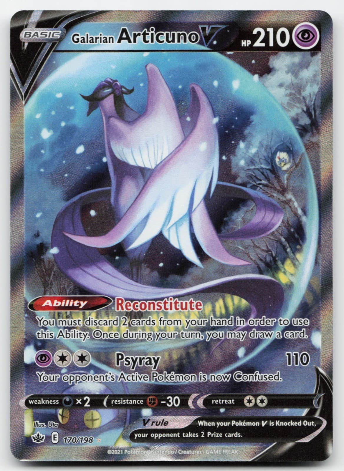 Galarian Articuno V Alt Art 170/198 (NM) - Chilling Reign - UR - Pokemon TCG