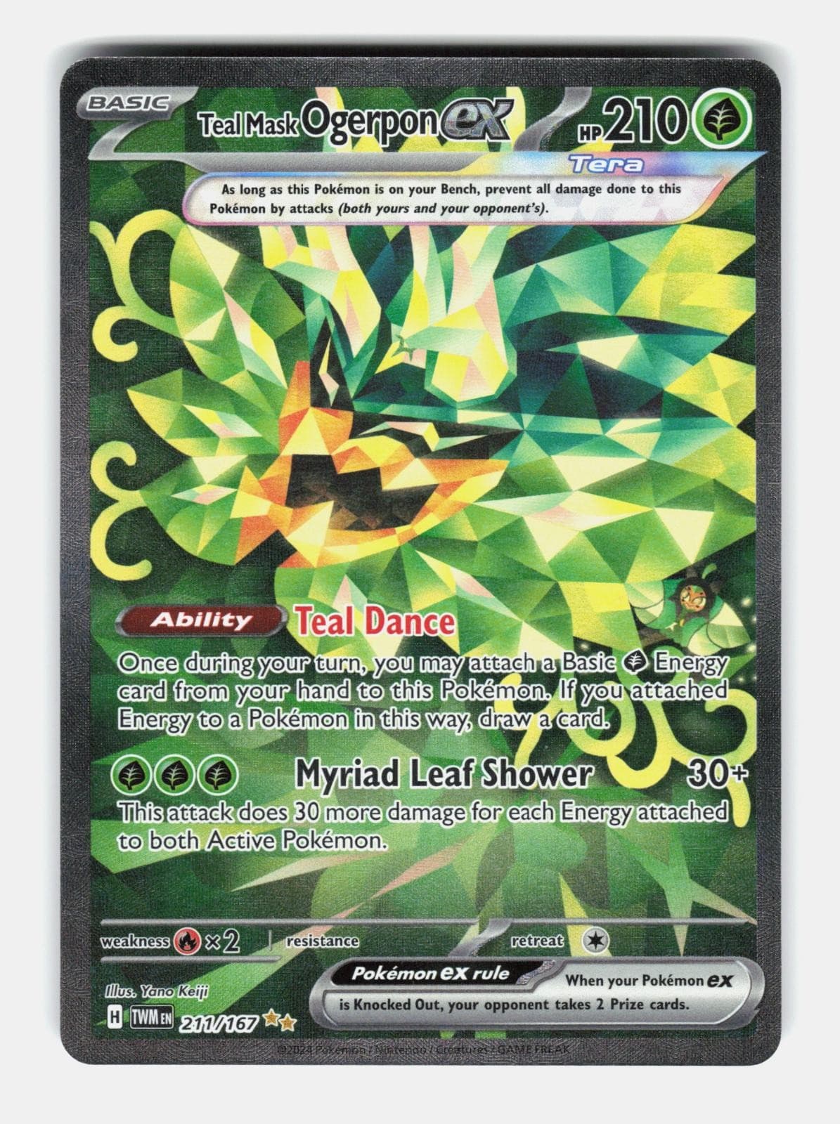 Teal Mask Ogerpon ex 211/167 Twilight Masquerade Pokemon Holo NM