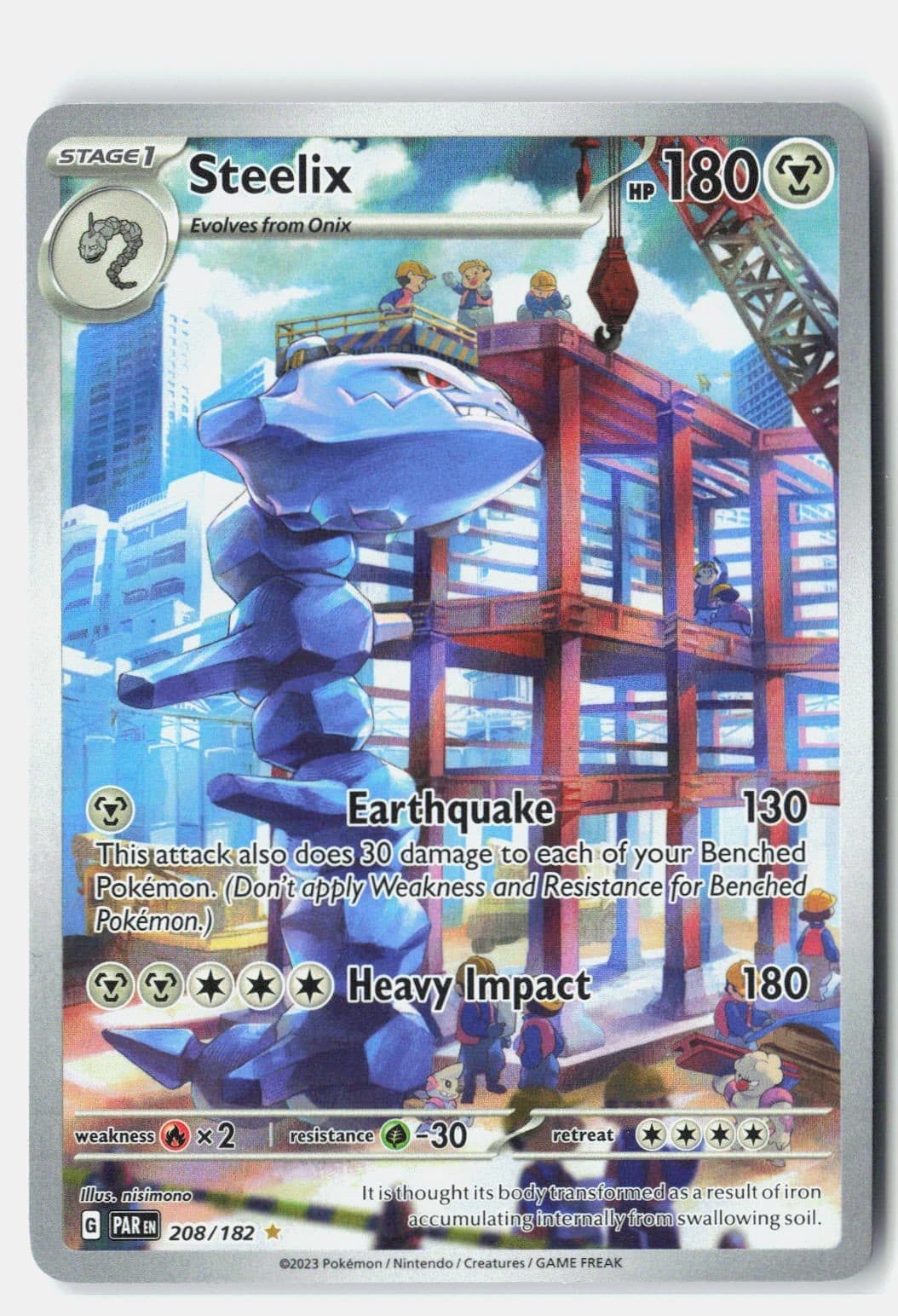 Steelix Holofoil NM EN 208/182 Paradox Rift