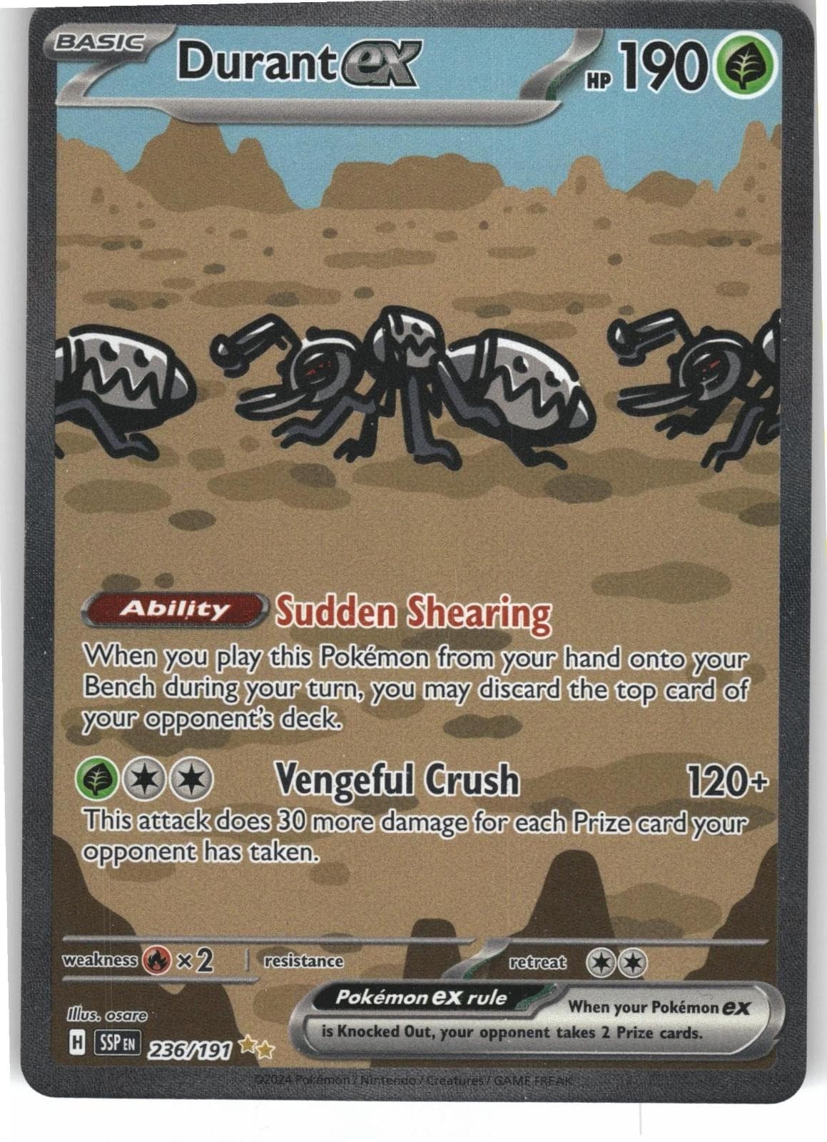 Durant ex 236/191 Special Illustration Rare Surging Sparks Pokemon Near Mint