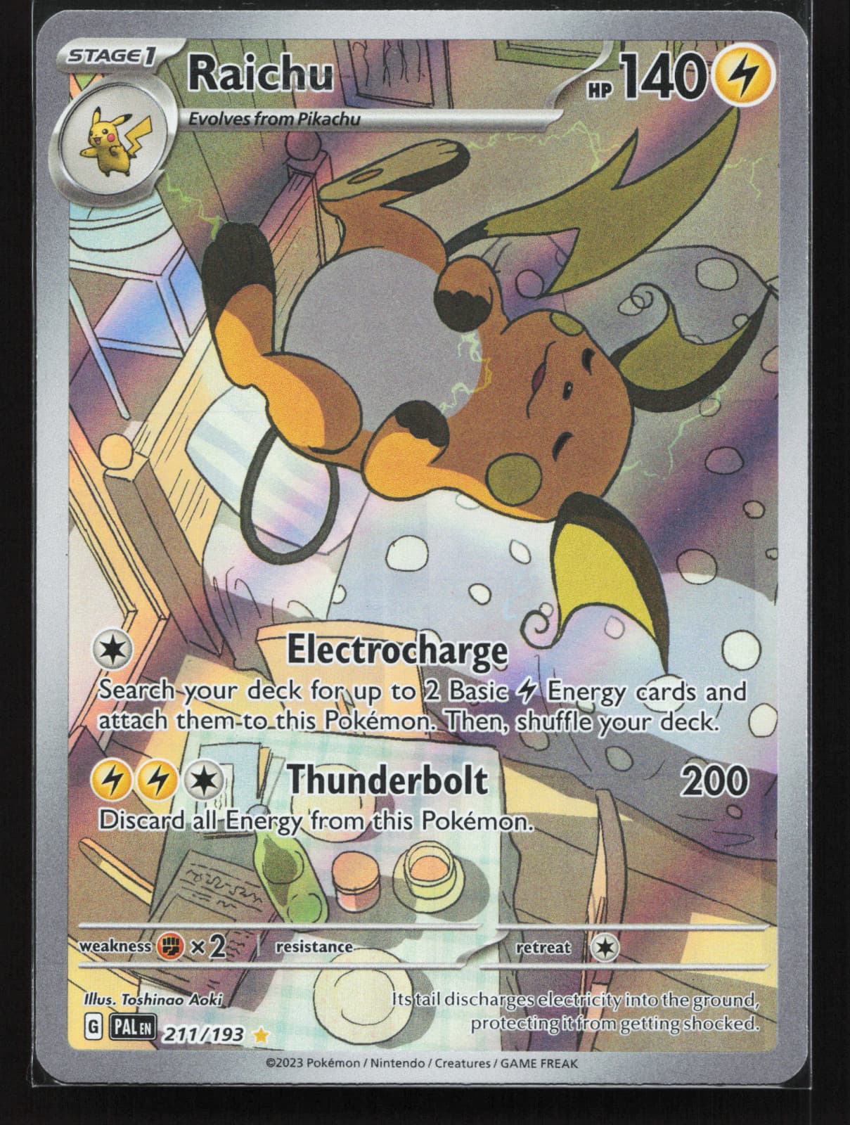 Pokemon Raichu 211/193 Paldea Evolved Special Illustration Rare Holo Mod Play