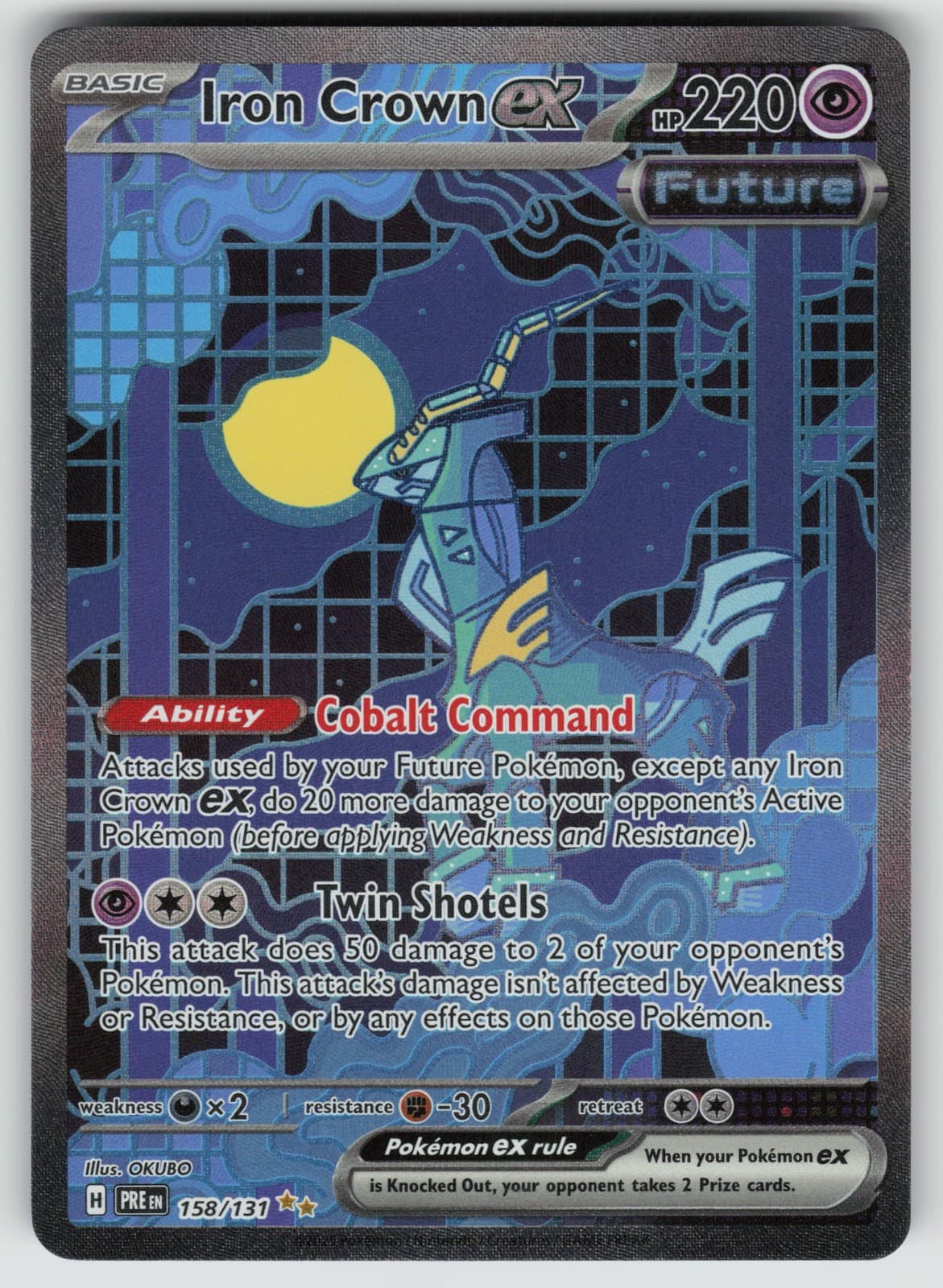 Iron Crown ex 158/131 SV: Prismatic Evolutions Special Illustration Rare NM Holo