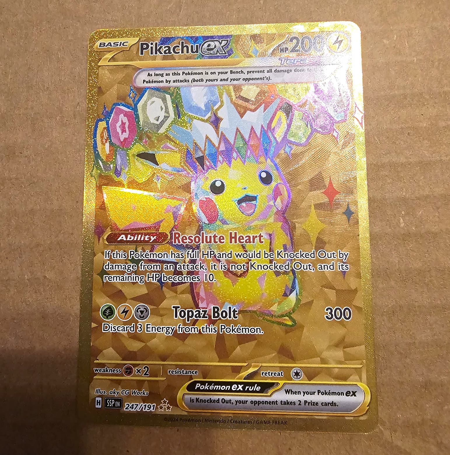 Pokemon Co. Pikachu ex 247/191 Sv08 Surging Sparks Hyper Rare Holo 200HP Eng