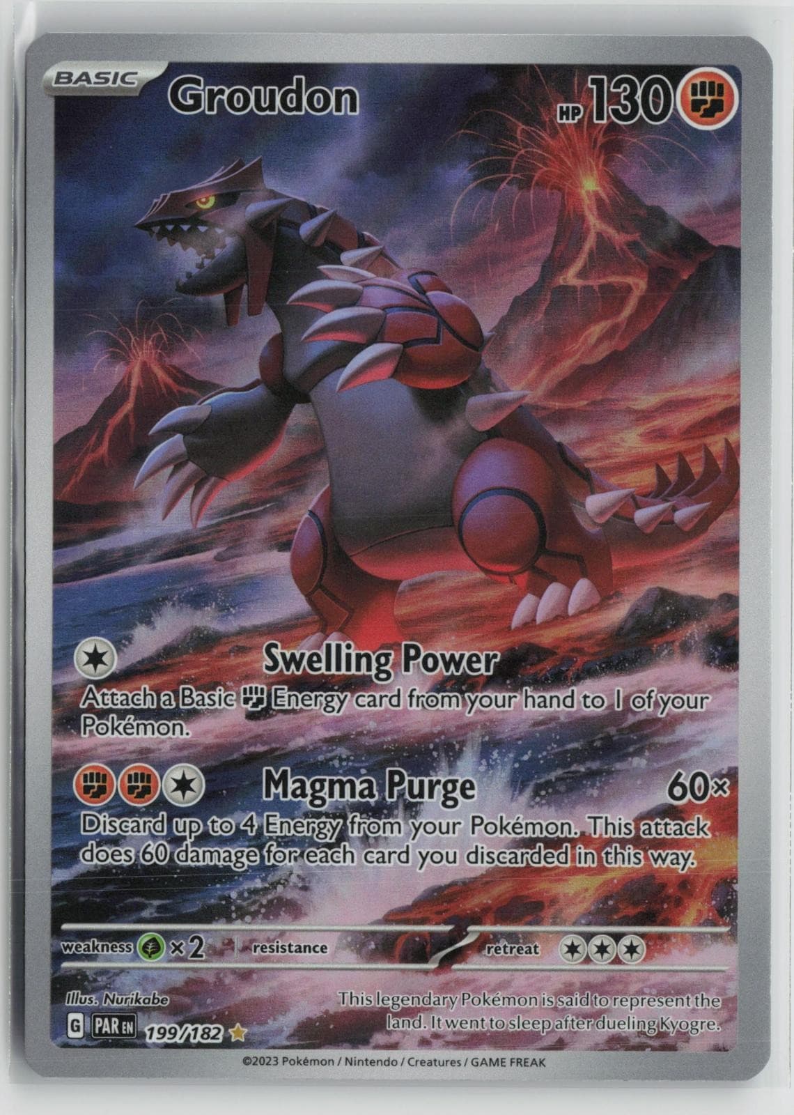 Groudon Near Mint Holo 199/182 Paradox Rift Pokemon