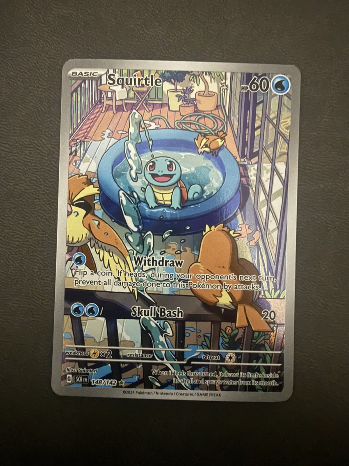 Squirtle 148/142 Illustration Rare Stellar Crown Pokemon Holo NM