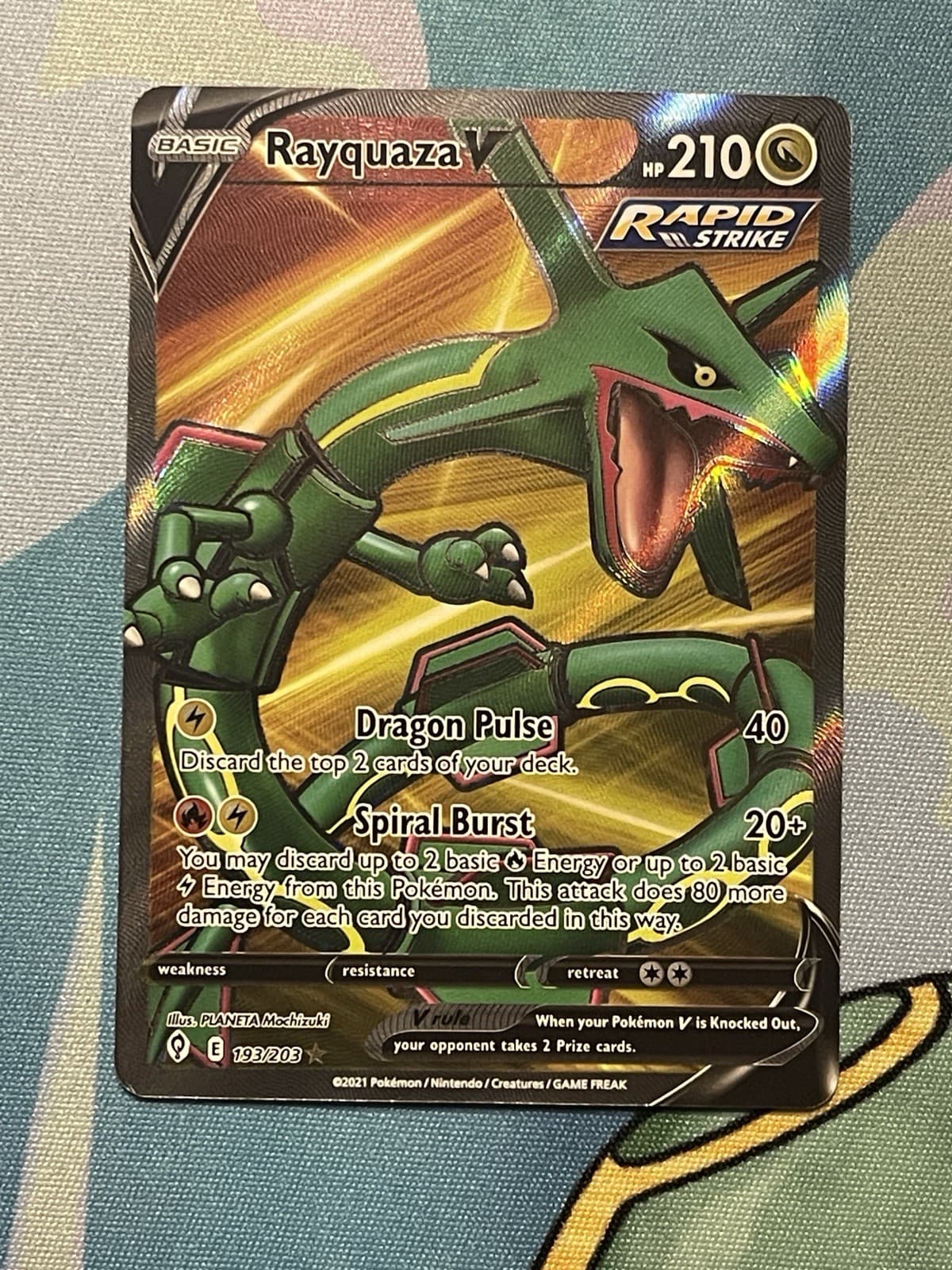Rayquaza V Full Art 193/203 Pokemon Pokémon Evolving Skies Sword & Shield SWSH