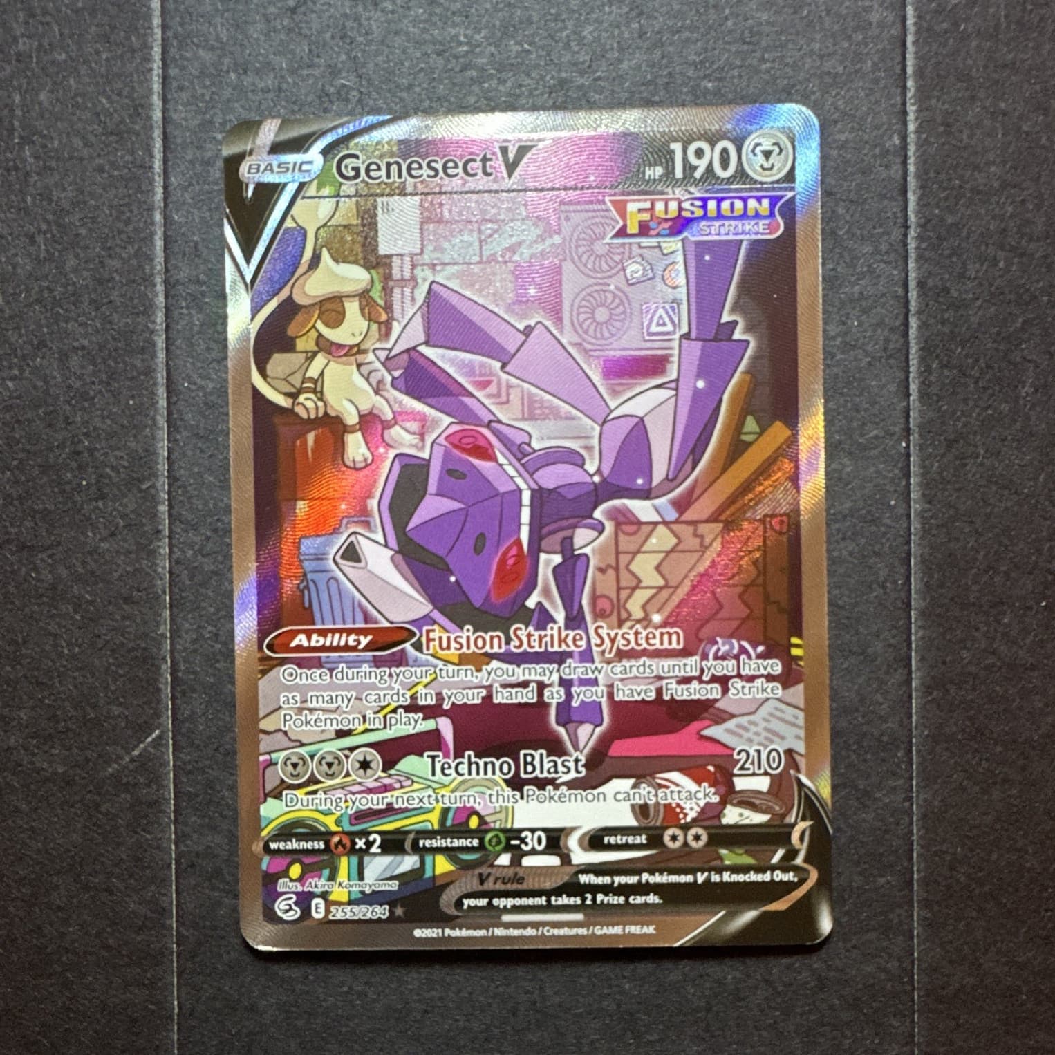Pokemon TCG Genesect V 255/264 Ultra Rare Full Art Holo Fusion Strike English