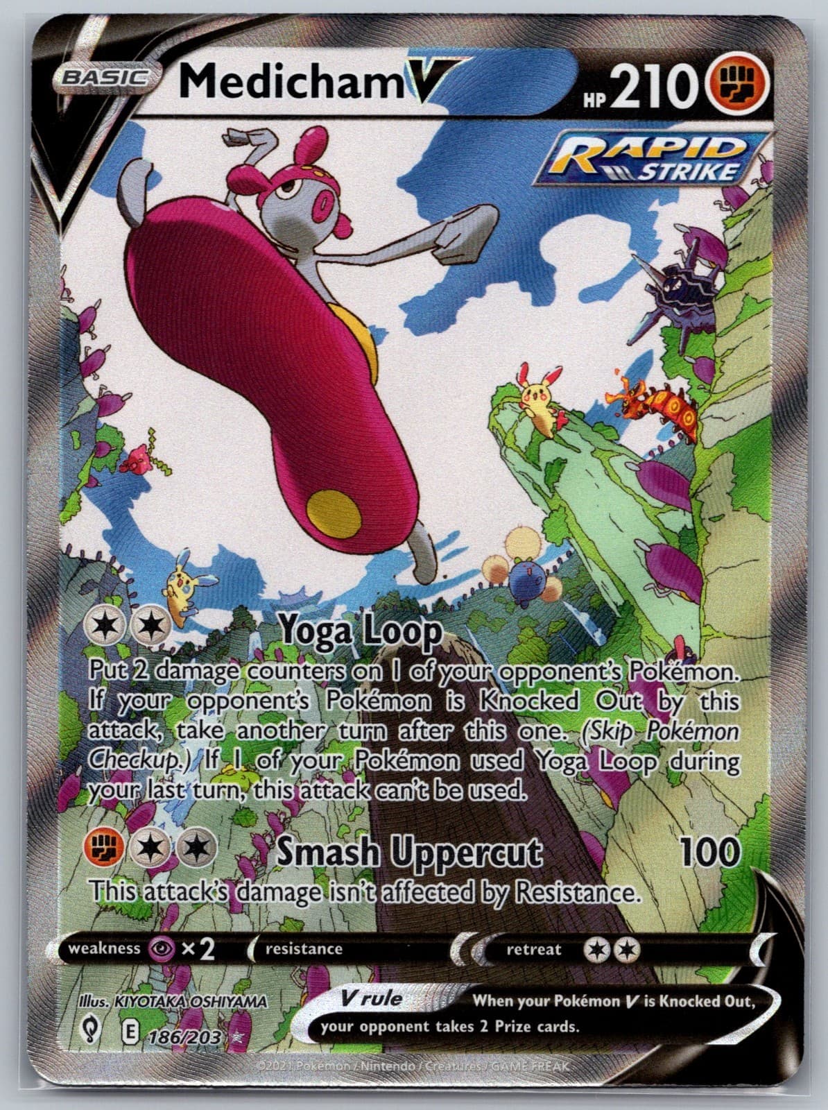 Medicham V 186/203 - Ultra Rare - NM - Evolving Skies - Pokemon TCG