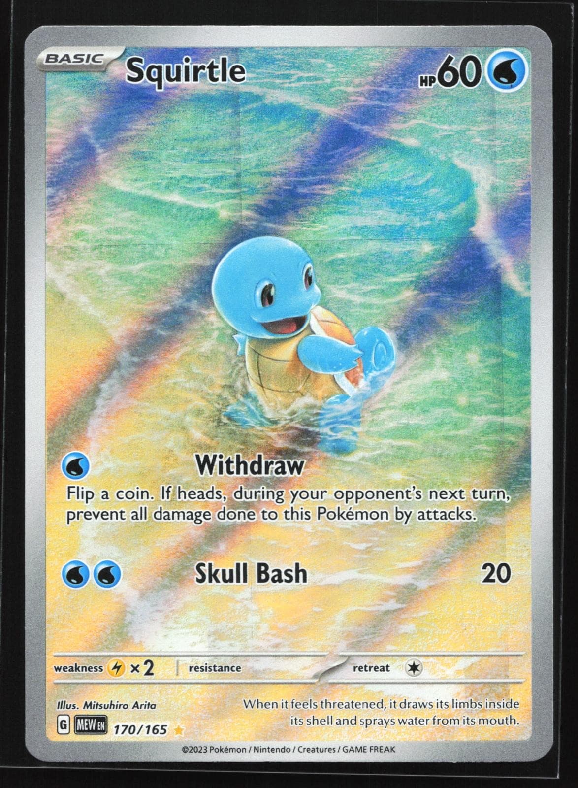 Squirtle 170/165 151 MEW EN-Illustration Rare Holo Pokemon Card