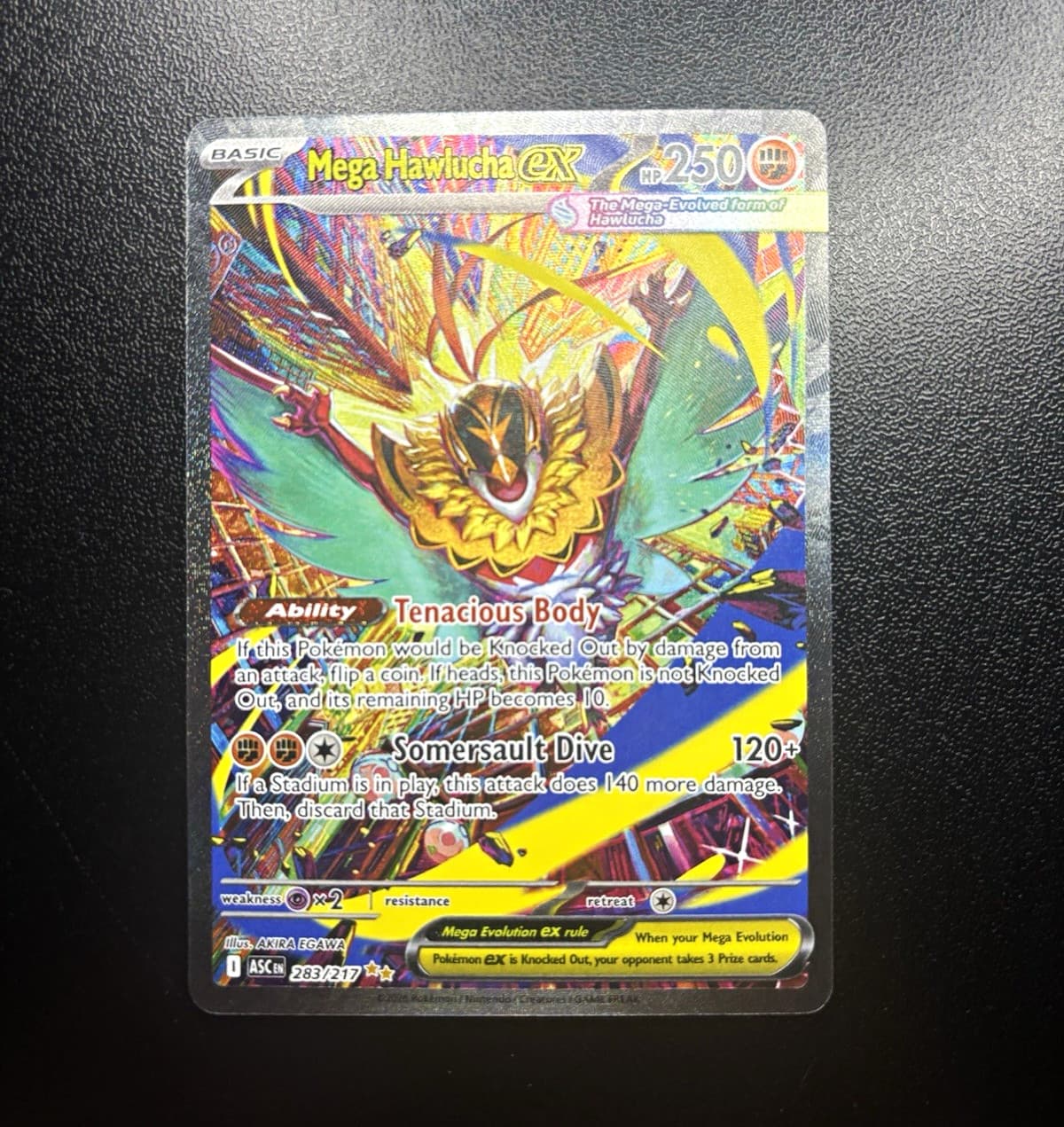 Mega Hawlucha EX 283/217 Ancient Origins Secret Rare Full Art NEAR MINT NM