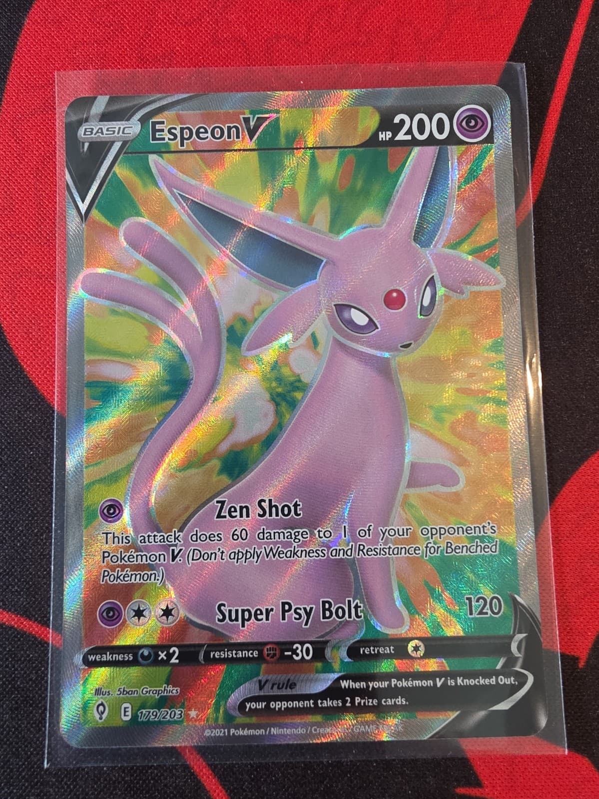 Espeon V 179/203 Ultra Rare Evolving Skies Pokemon Card NM/M