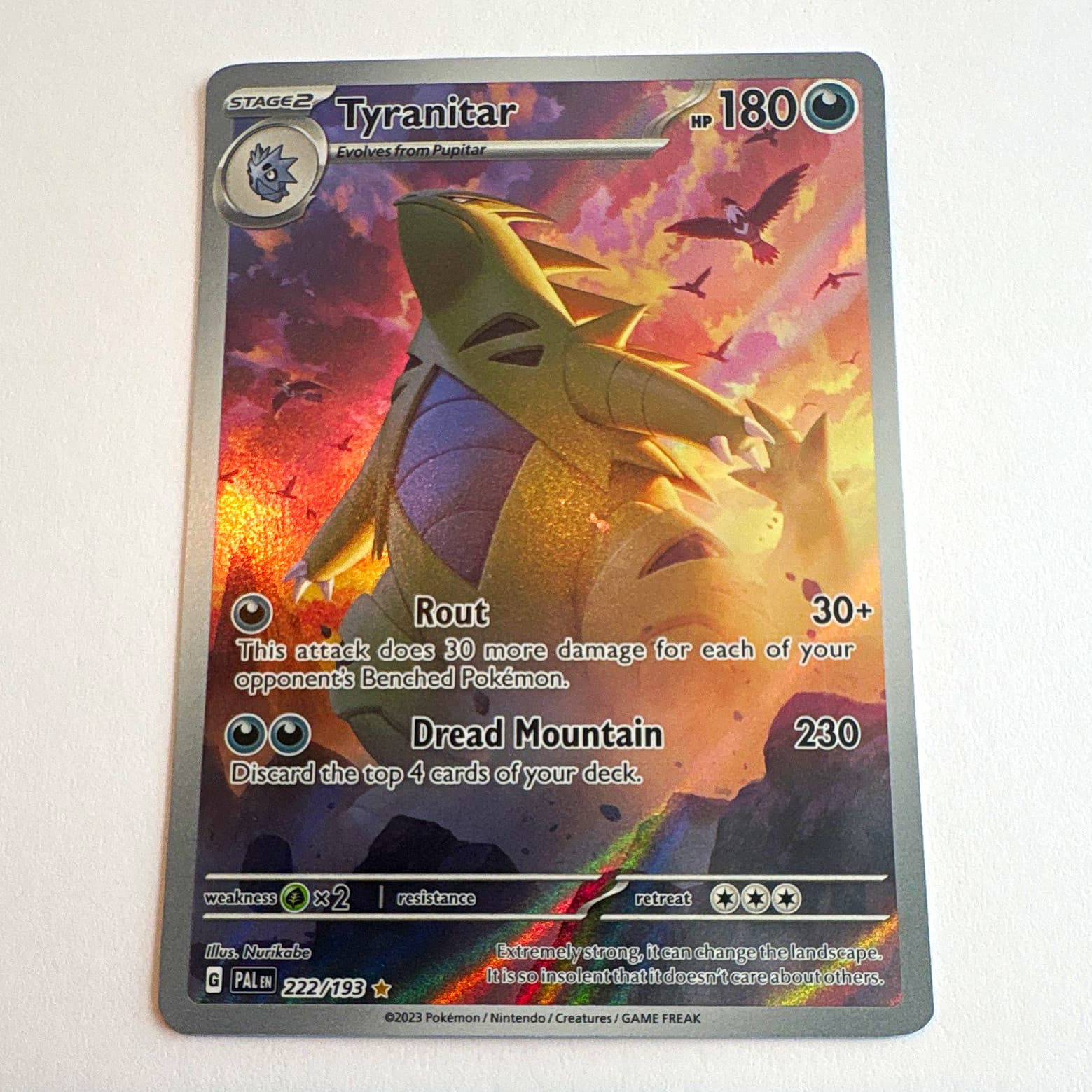 The Pokémon Company Tyranitar Illustration Rare Full Art Holo 222/193 Sv02 EN