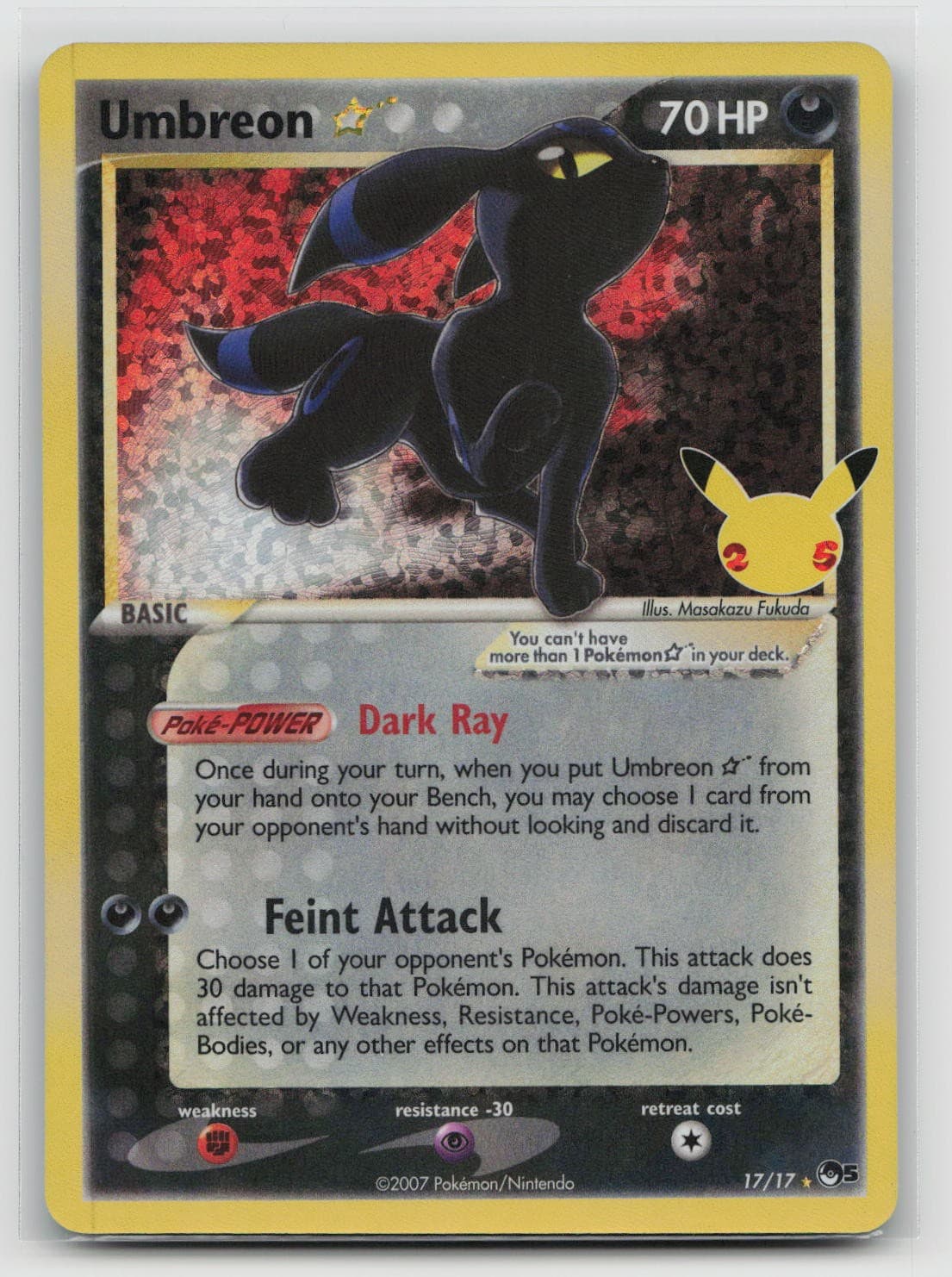 Umbreon Star 17/17 Celebrations Classic Collection Holo Classic Collection NM/LP