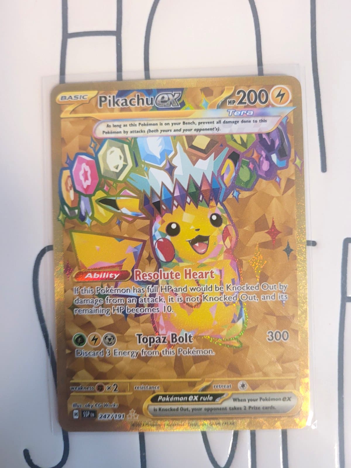 The Pokémon Company Pikachu ex Sv08 Surging Sparks 247/191 Hyper Rare Holo