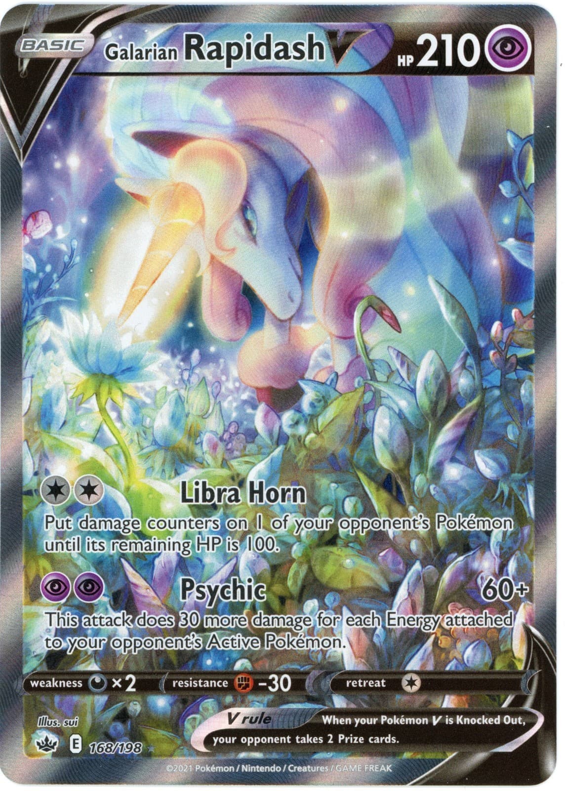 Galarian Rapidash V (Alternate Full Art) 168/198 Swsh06: Sword & Shield -...