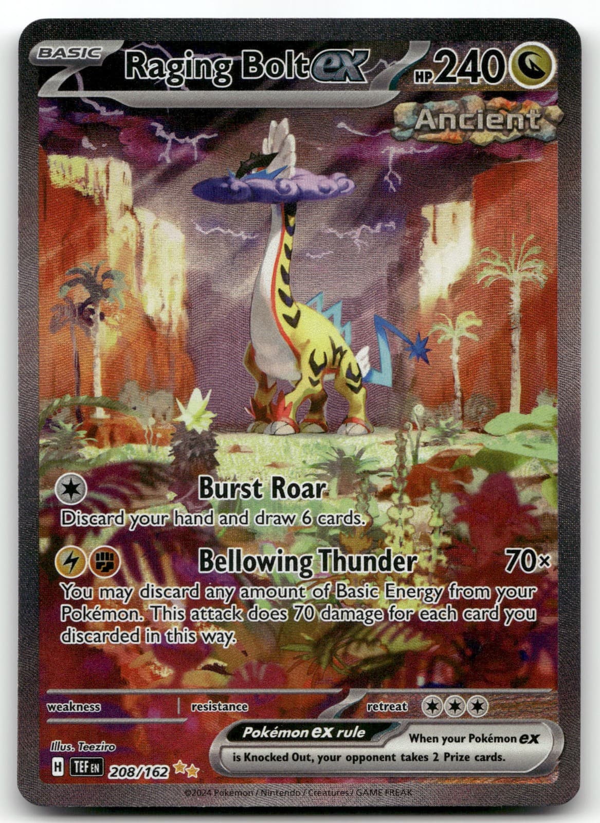 RAGING BOLT EX 208/162 | NM | TEMPORAL FORCES | POKEMON