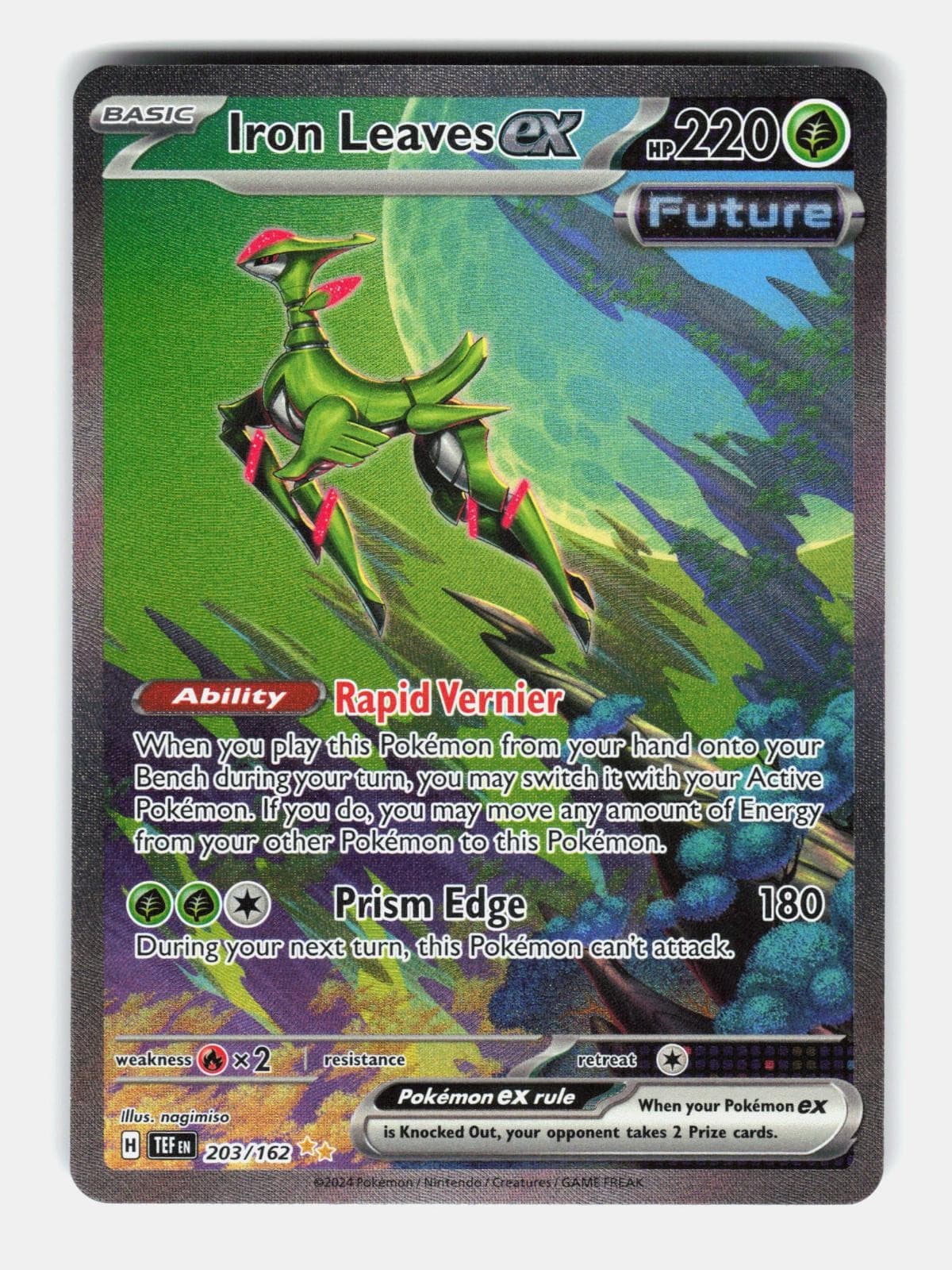 Iron Leaves ex 203/162 Special Illustration Rare Temporal Forces Pokemon Holo NM