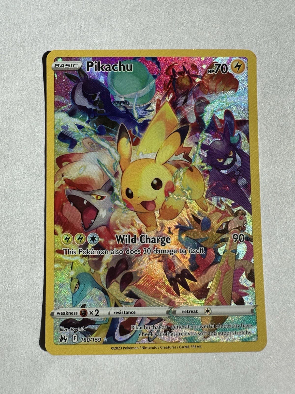 Pikachu Full Art Holo Secret Rare 160/159 Crown Zenith Pokémon TCG Card