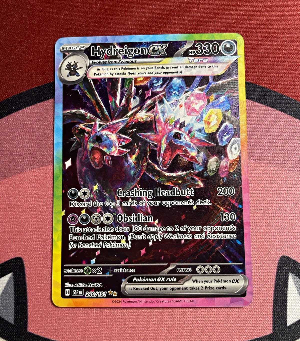 Pokemon TCG Hydreigon ex 240/191 SV08 Surging Sparks SAR Holo Full Art ENG 2024