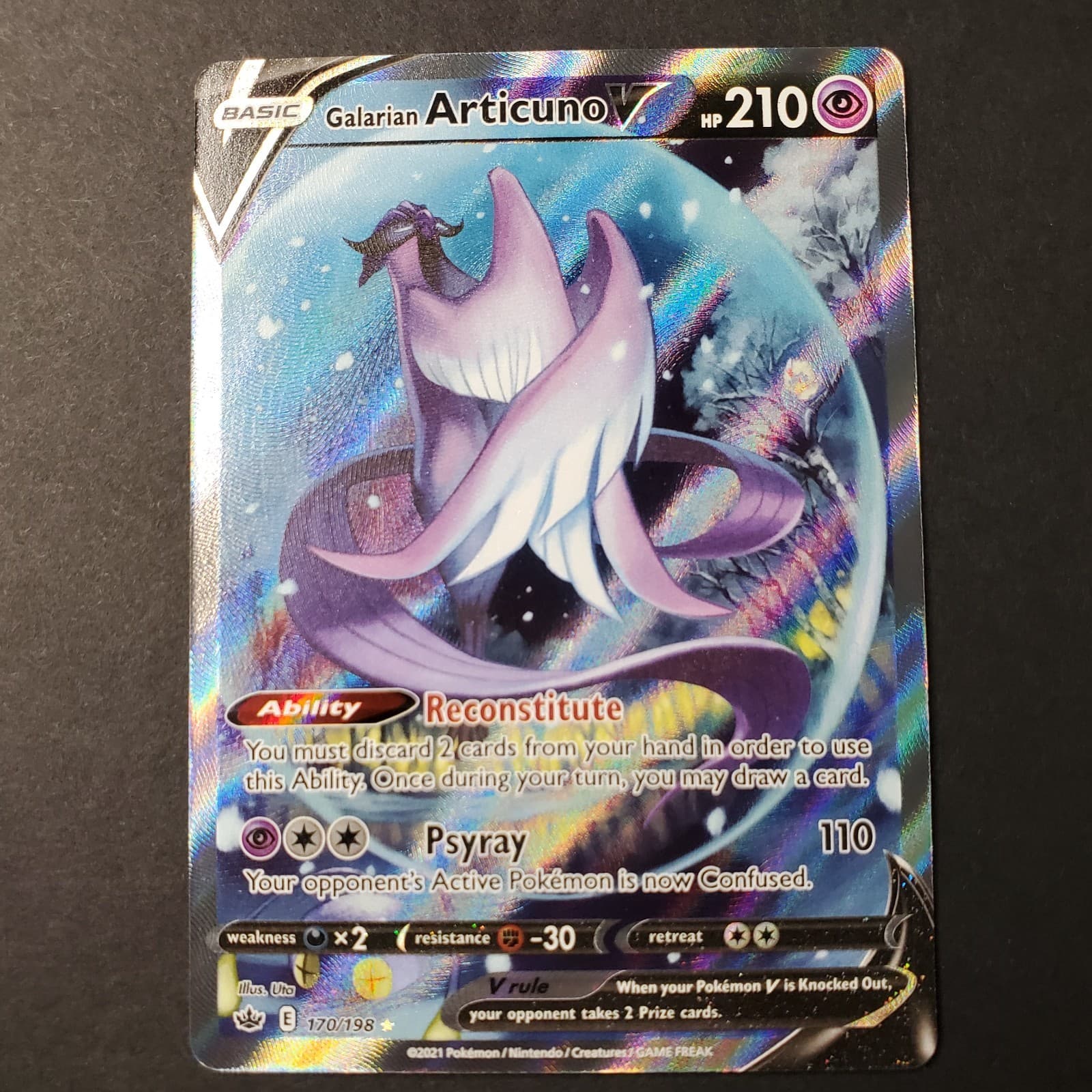 Galarian Articuno V (Alternate Full Art) 170/198 Swsh06: Chilling Reign