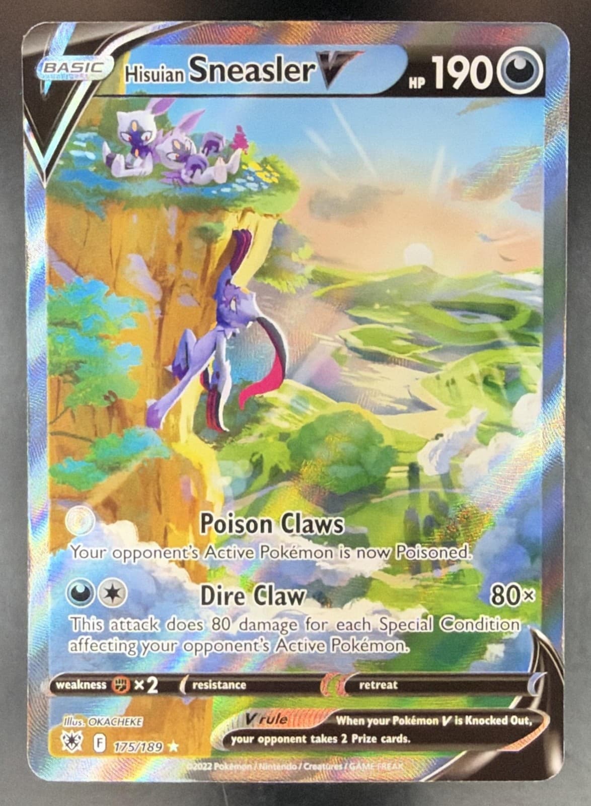 2022 Pokemon SWSH Astral Radiance Hisuian Sneasler V #175/189 Ultra Rare
