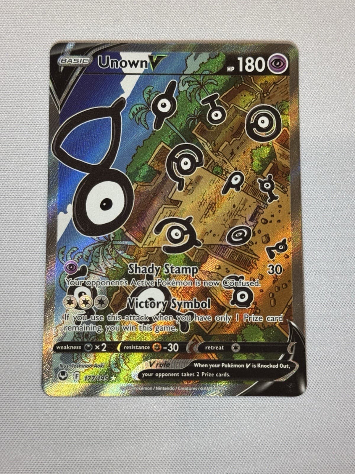 Unown V (Alternate Full Art) 177/195 Swsh12: Sword & Shield - Silver Tempest...