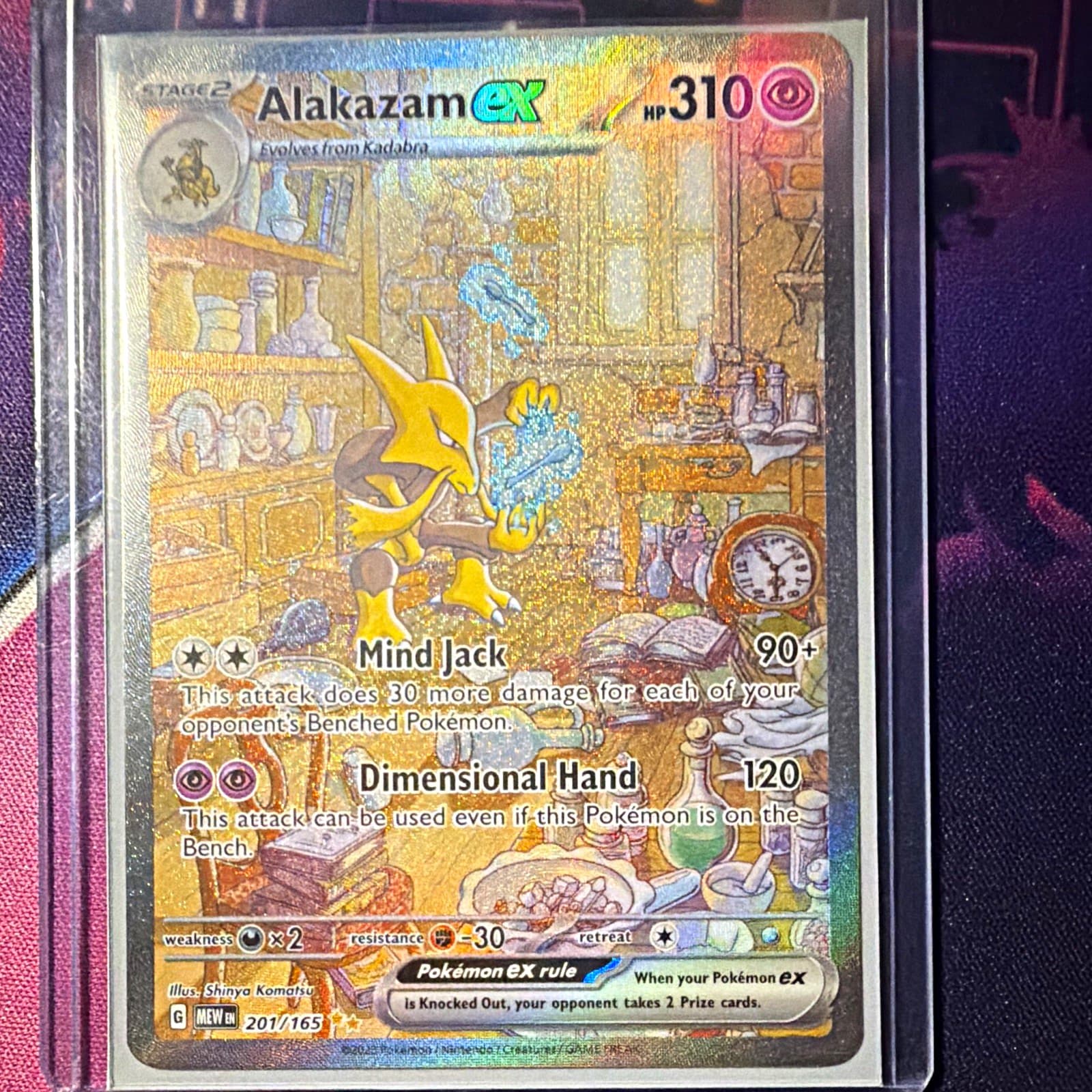 Pokemon Company Alakazam ex 201/165 SV 151 SIR Full Art Holo English 2023