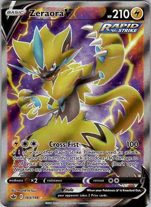 Zeraora V (Full Art) SWSH06: Chilling Reign 165/198 Holo NM