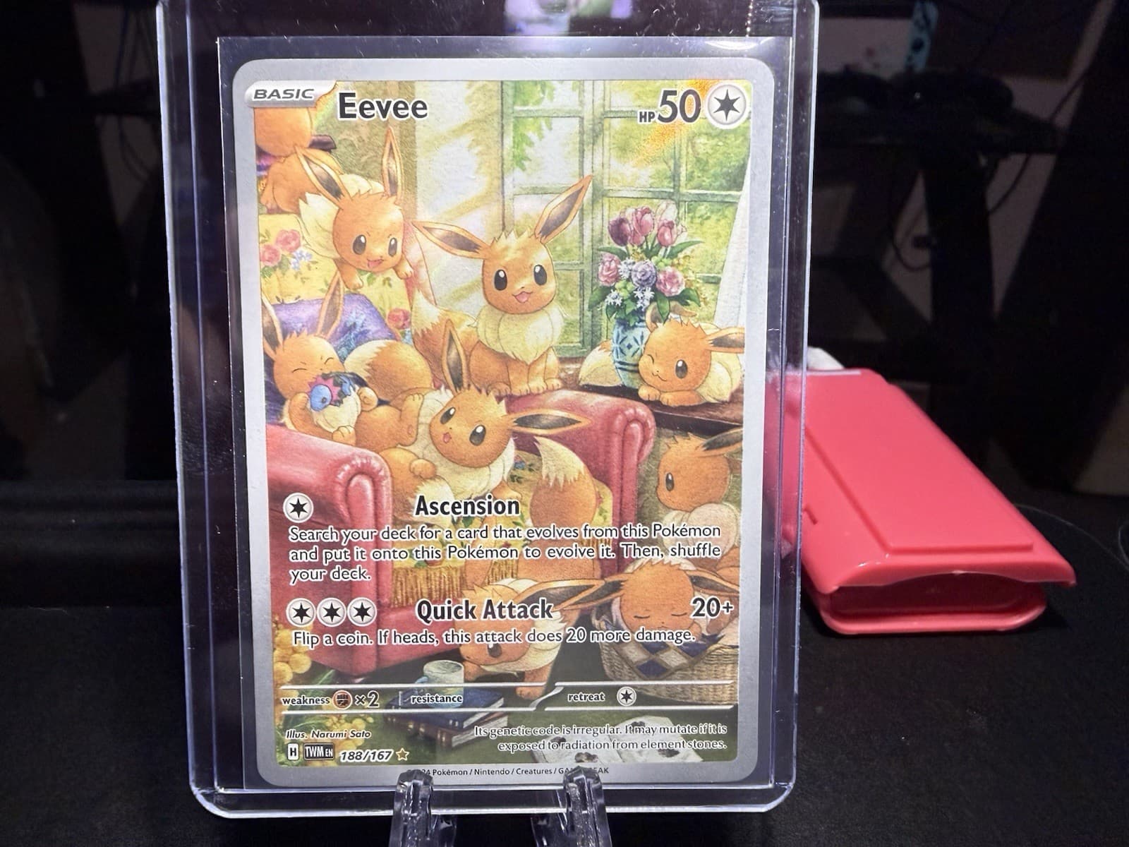 Pokémon Eevee 188/167 SV06 Twilight Masquerade Illustration Rare Holo 50 HP