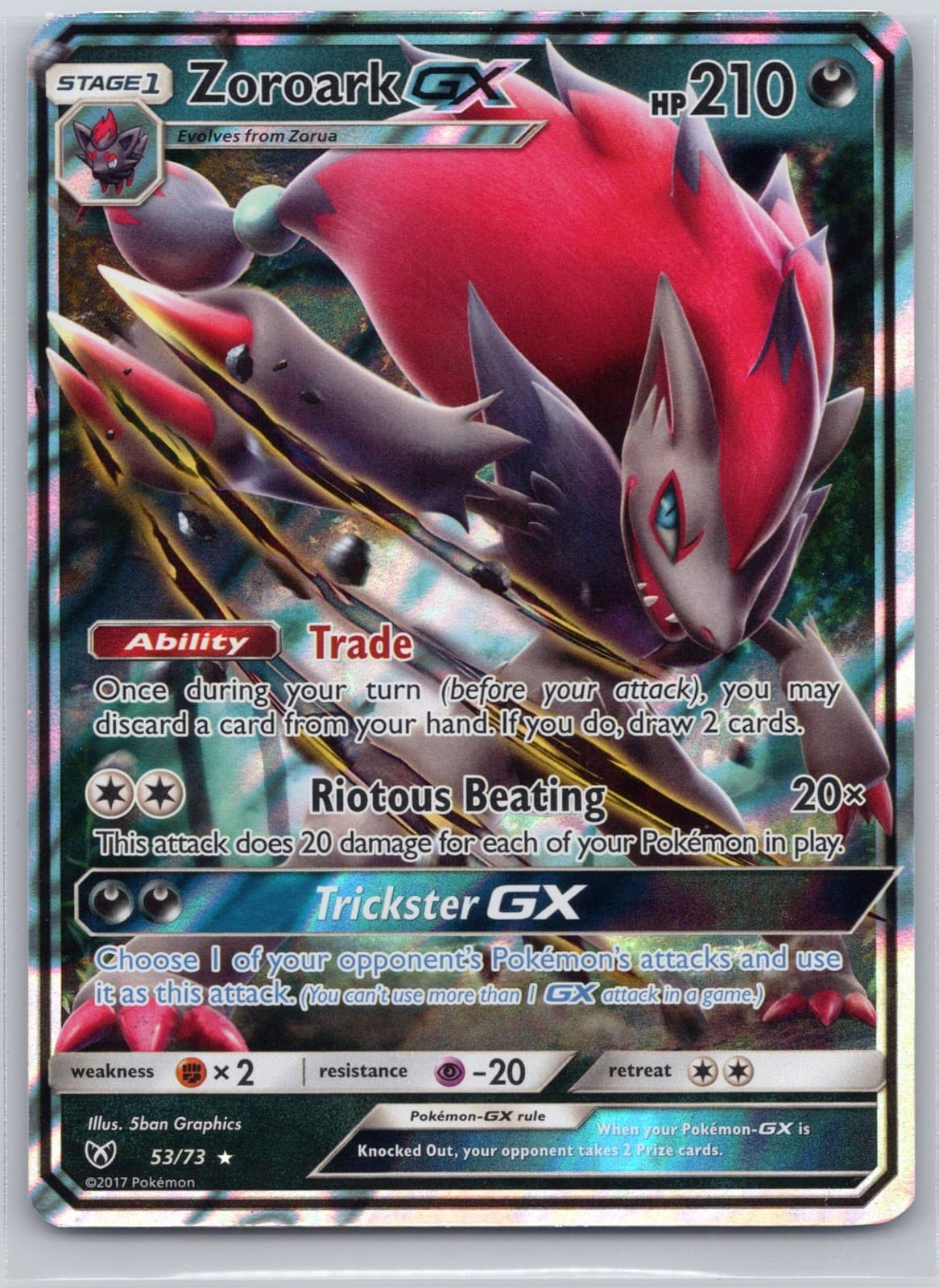 Zoroark GX Holofoil SHL 53/73 5ban Graphics LP