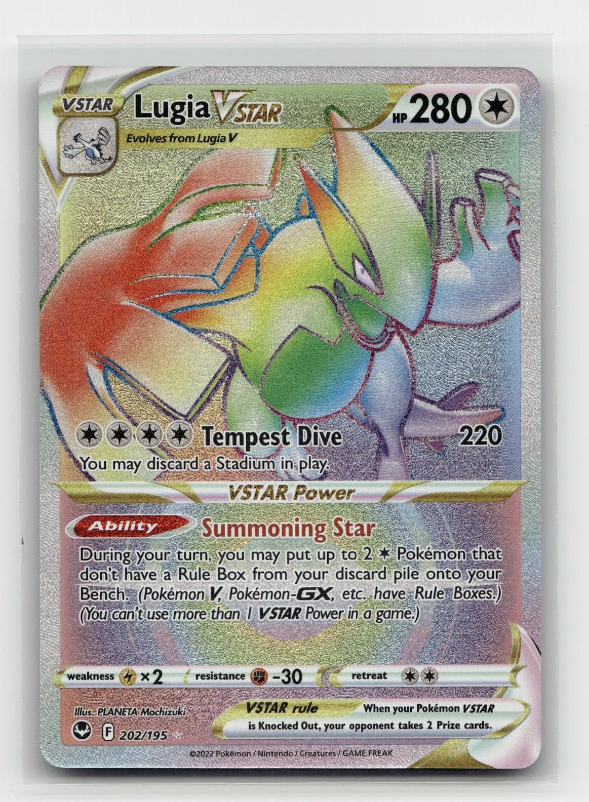 Lugia VSTAR (Secret) (202) 202/195 SWSH12: Silver Tempest Holofoil Pokemon