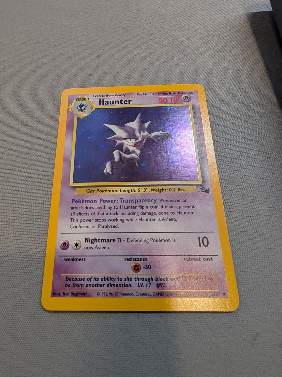 Pokémon TCG Haunter 6/62 Fossil Unlimited Holo Rare