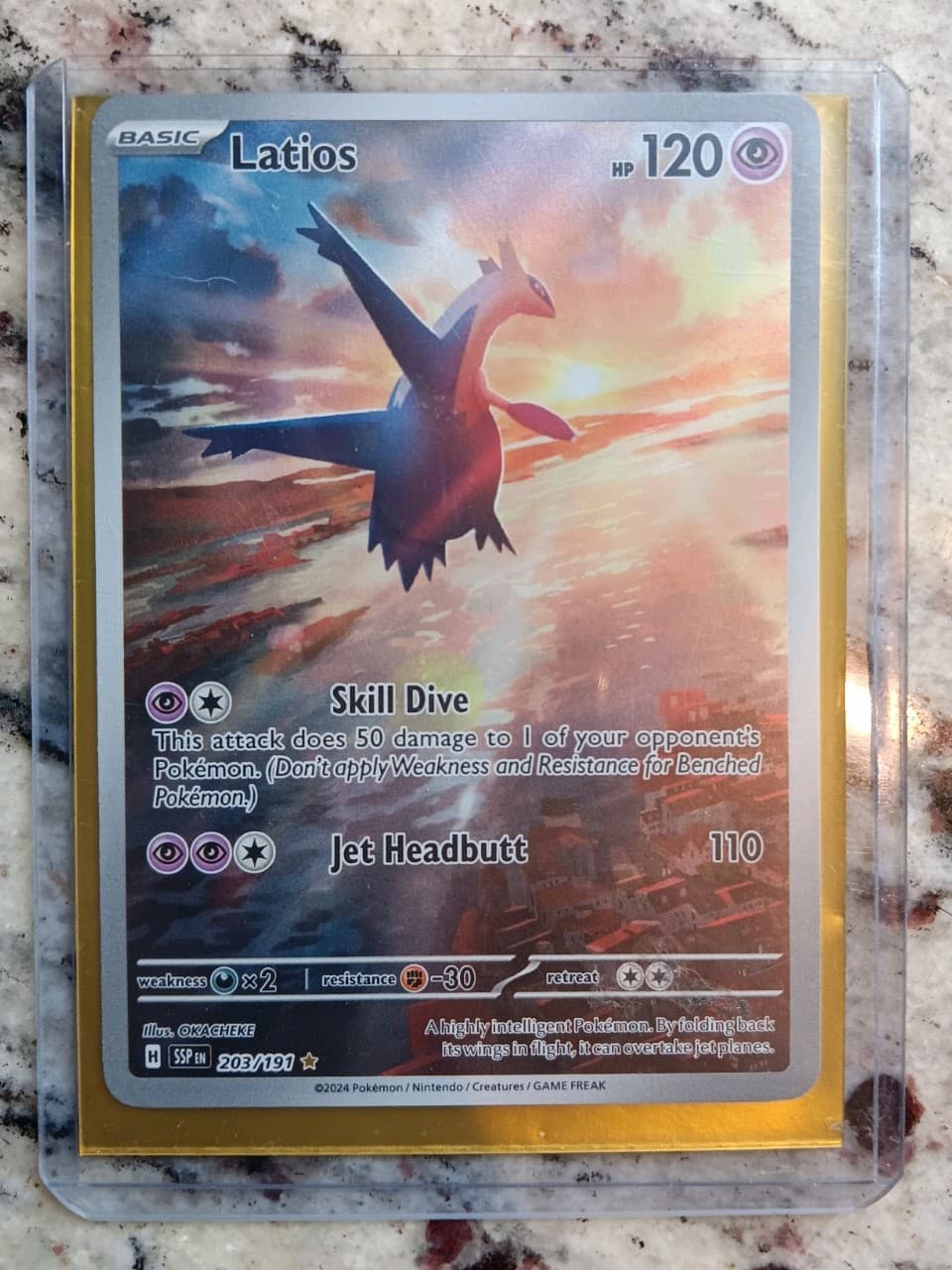 Latios Full Art Holo Illustration Card IR Surging Sparks 203/191