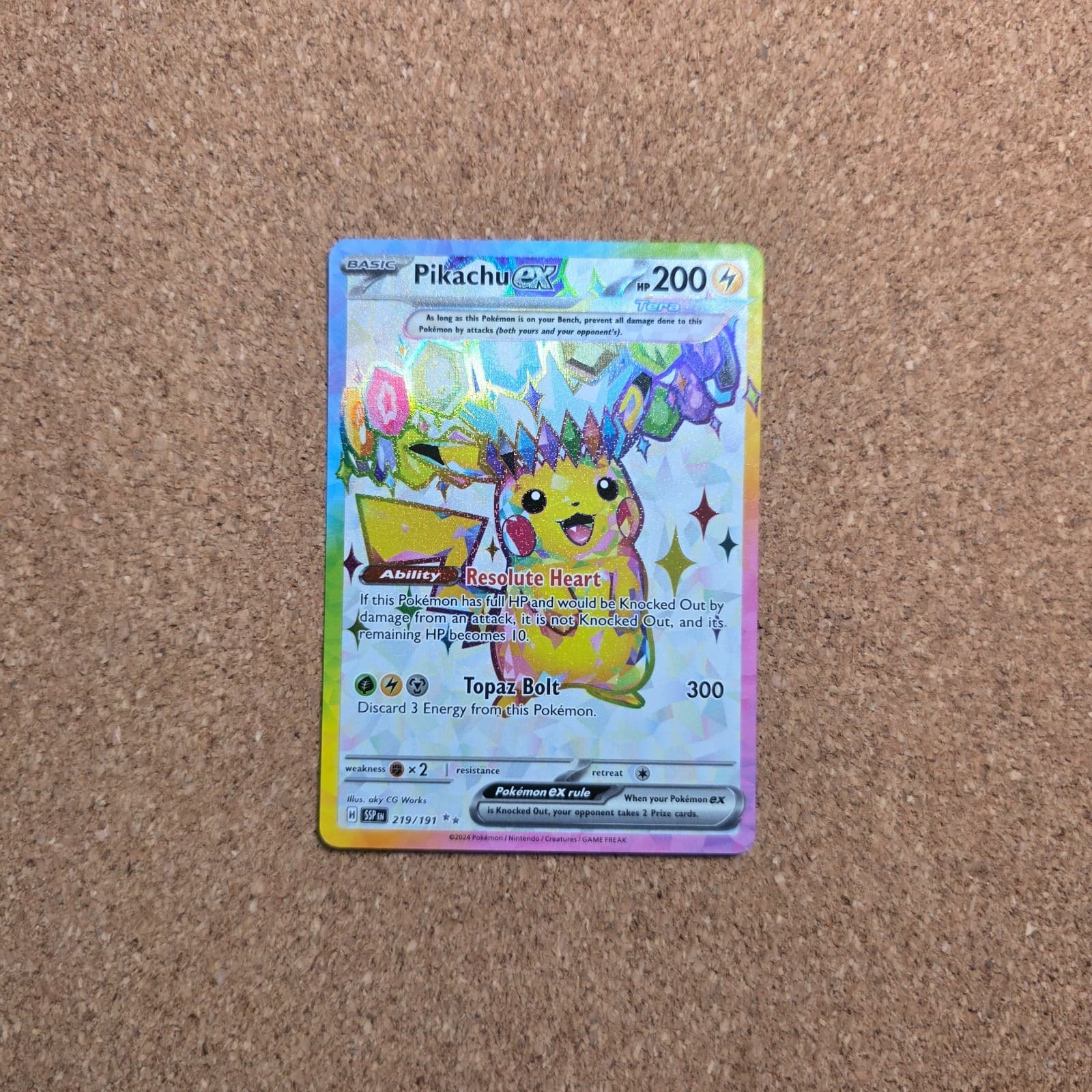 Pikachu ex Surging Sparks Ultra Rare 219/191 Pokemon TCG *B5.2