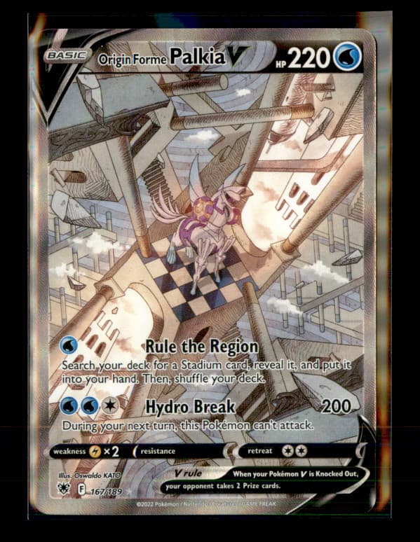 Origin Forme Palkia V (Alt Art) Ultra Rare SWSH10: Astral Radiance 167/189 NM