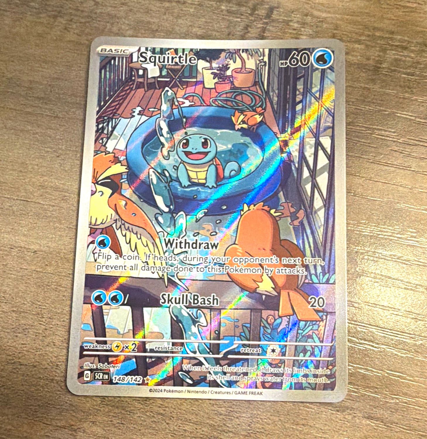 Squirtle 148/142 Sv07 Stellar Crown Illustration Rare Holo Full Art EN 2024
