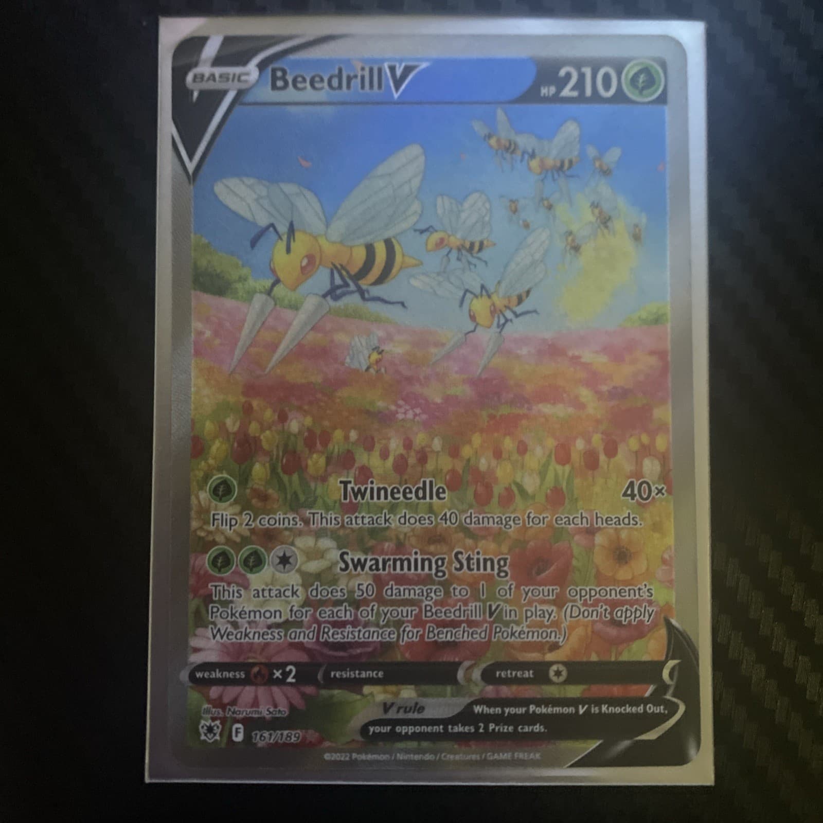 Pokemon TCG Beedrill V 161/189 Astral Radiance Alt Full Art Ultra Rare Holo