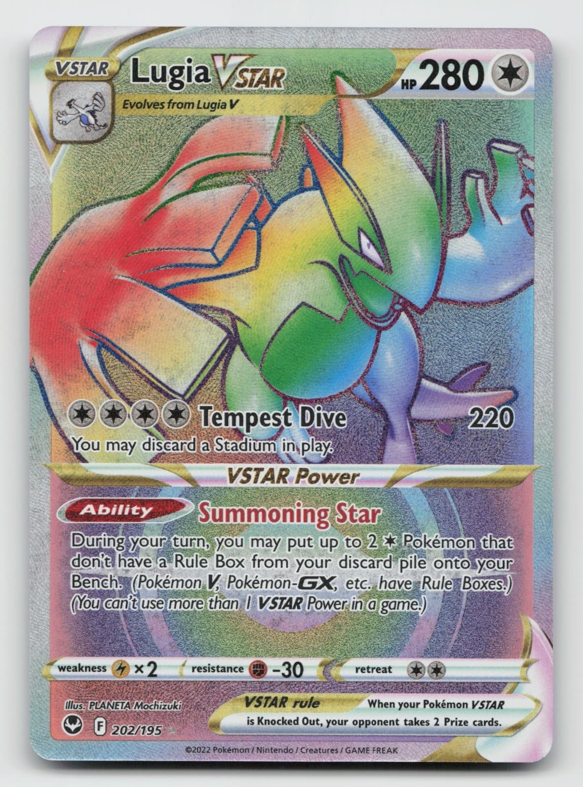 Lugia VSTAR (Secret) (202) Holo Secret Rare SWSH12: Silver Tempest 202/195 NM
