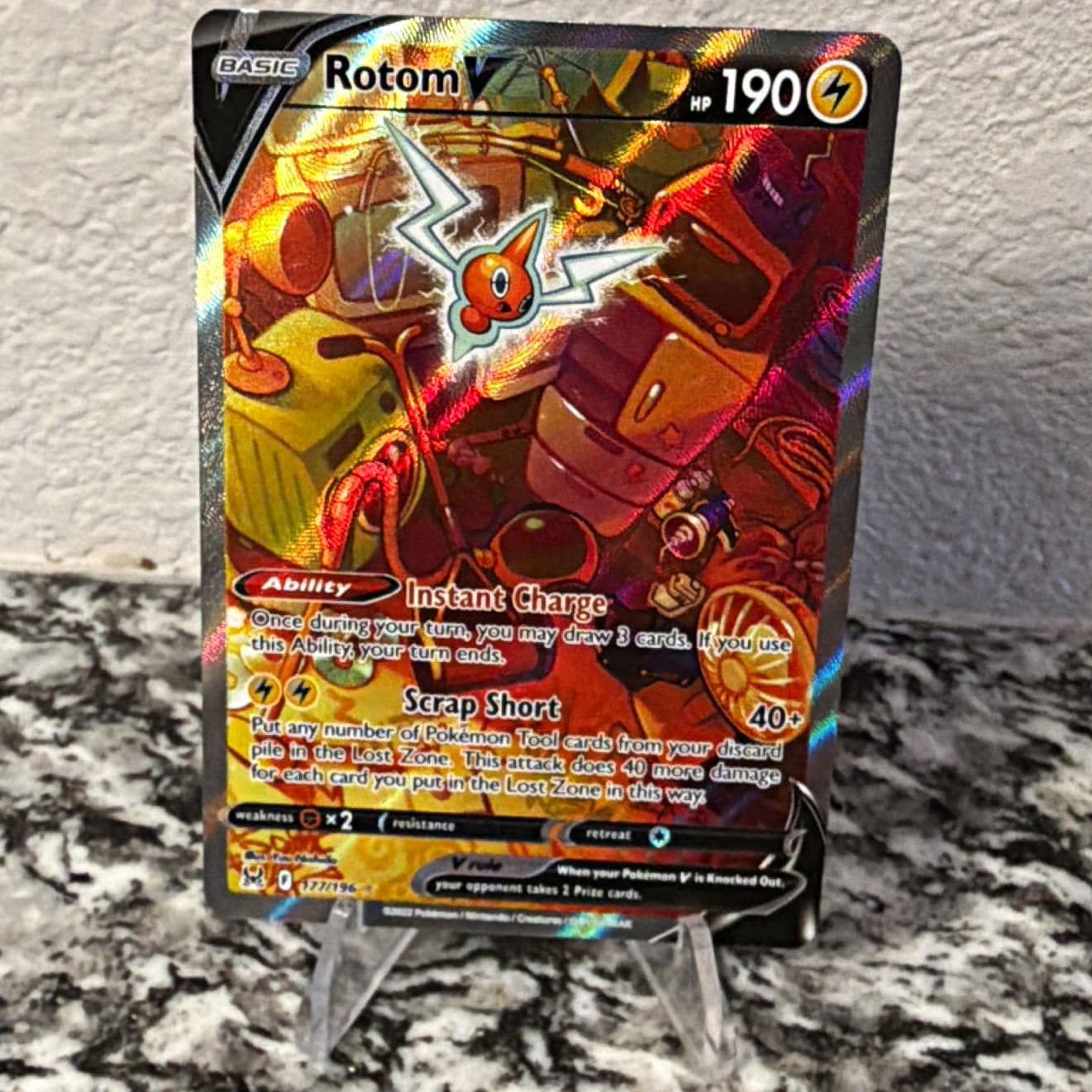 Rotom V 177/196 SWSH11 Lost Origin Ultra Rare Full Art Holo 190 HP EN