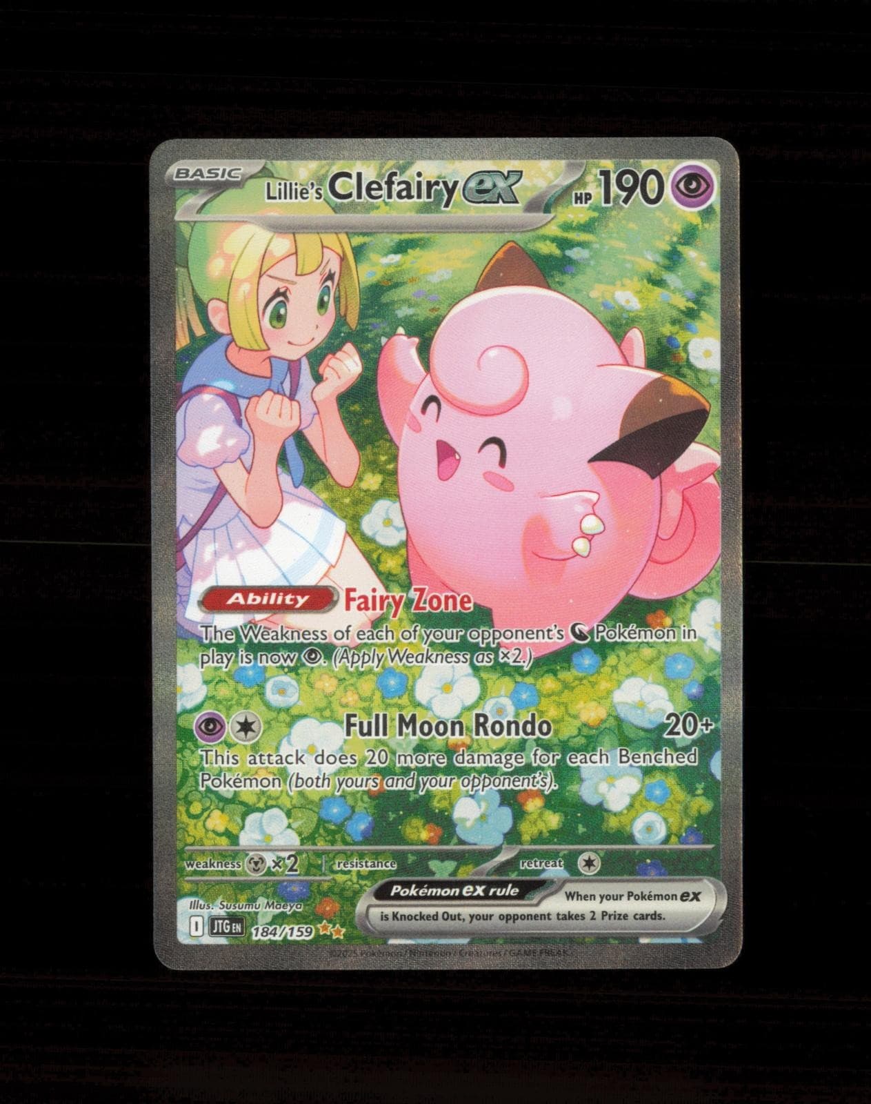 2025 Pokemon Journey Together Lillie's Clefairy ex 184/159 Holo NM