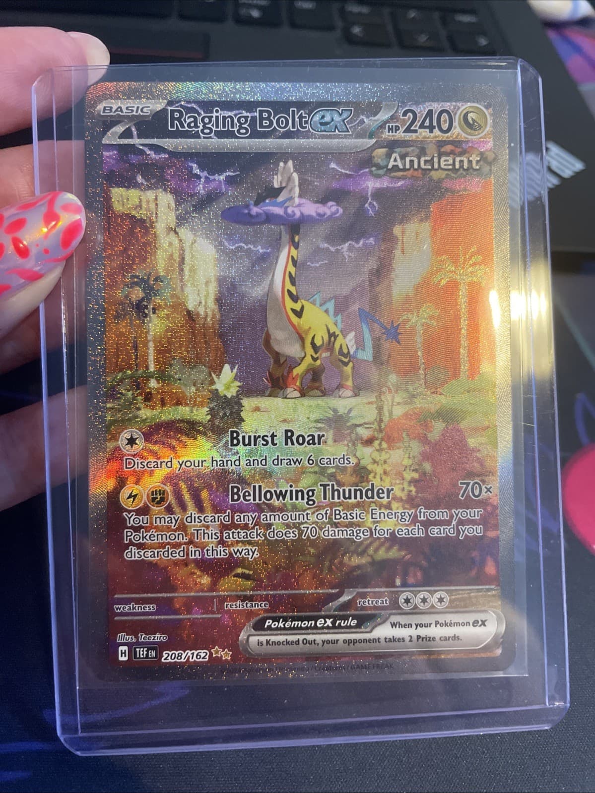 Pokémon TCG Raging Bolt EX Temporal Forces 208/162 Special Illustration Card