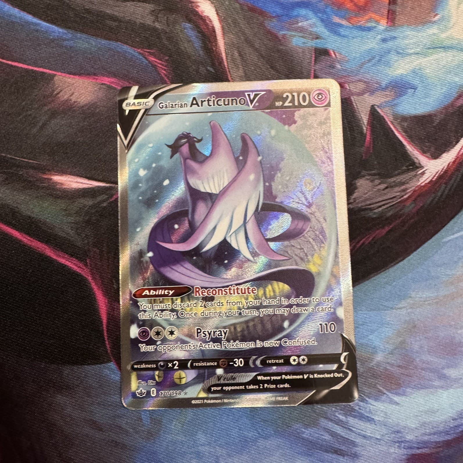 Galarian Articuno V 170/198 Pokémon Chilling Reign Alt Full Art Holo NM/MT!!!