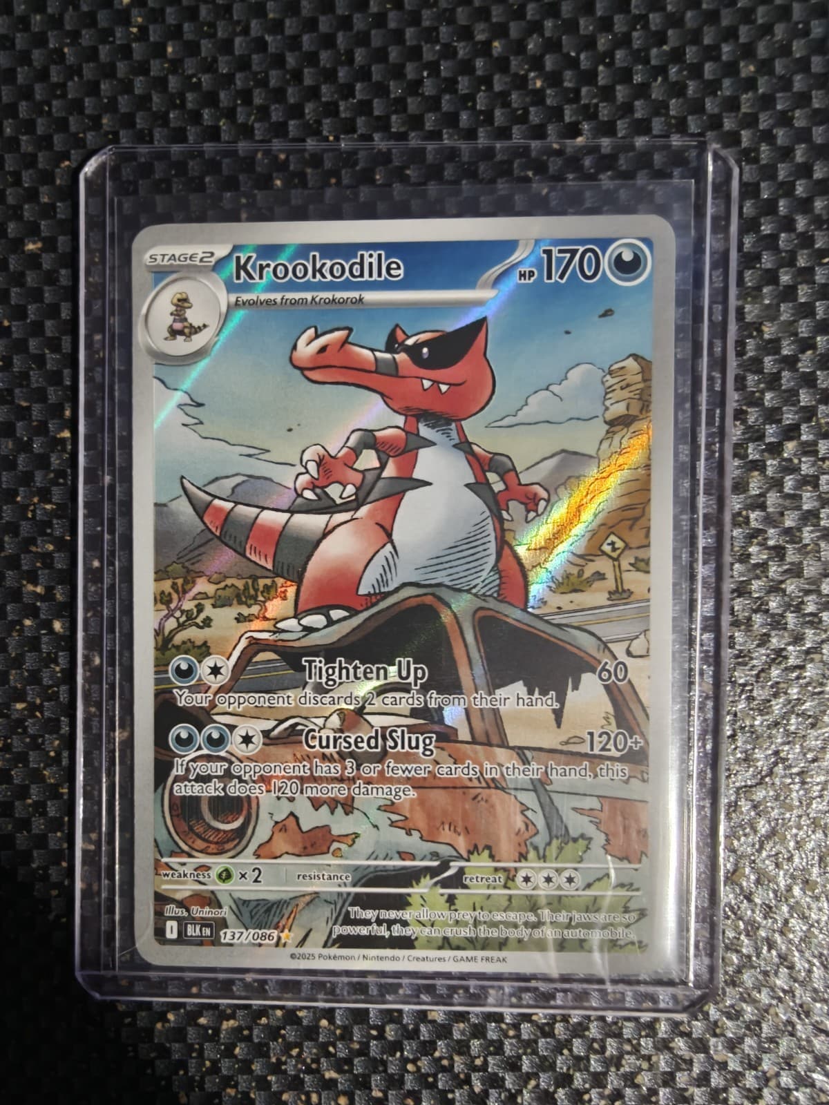 Pokemon Krookodile Black Bolt Illustration Rare IR Holo Card 137/086
