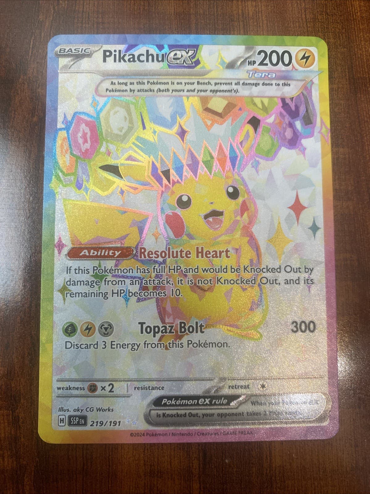 Pokemon Pikachu EX Surging Sparks Full Art Rare Holo 219/191 MINT PACK FRESH! ⚡️