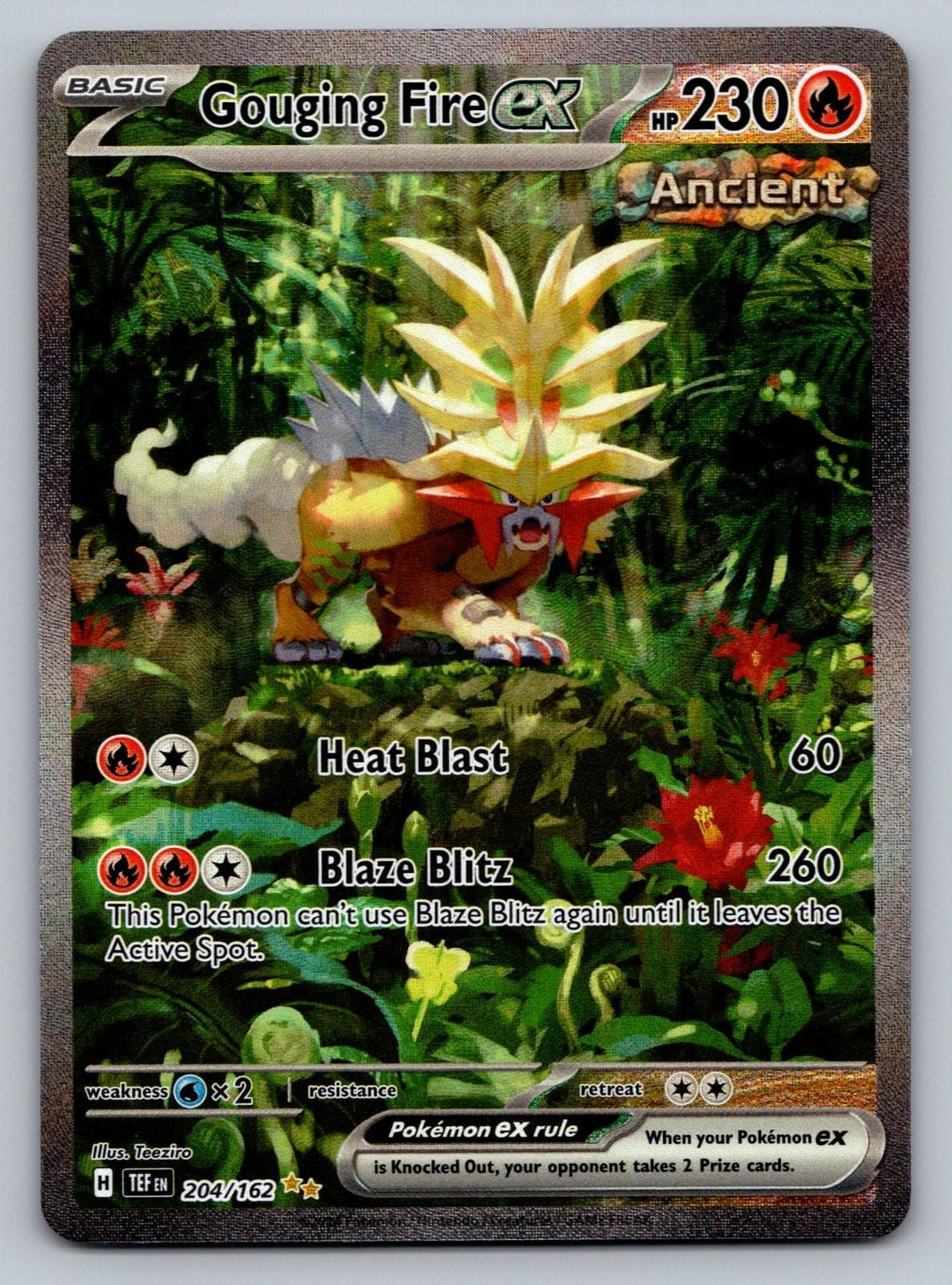 Gouging Fire ex 204/162 Temporal Forces Pokemon Holo NM