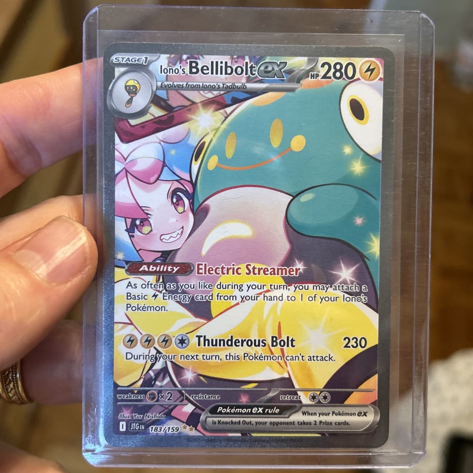 Pokemon Company Iono's Bellibolt ex 183/159 Sv09 SIR Full Art Holo 280 HP