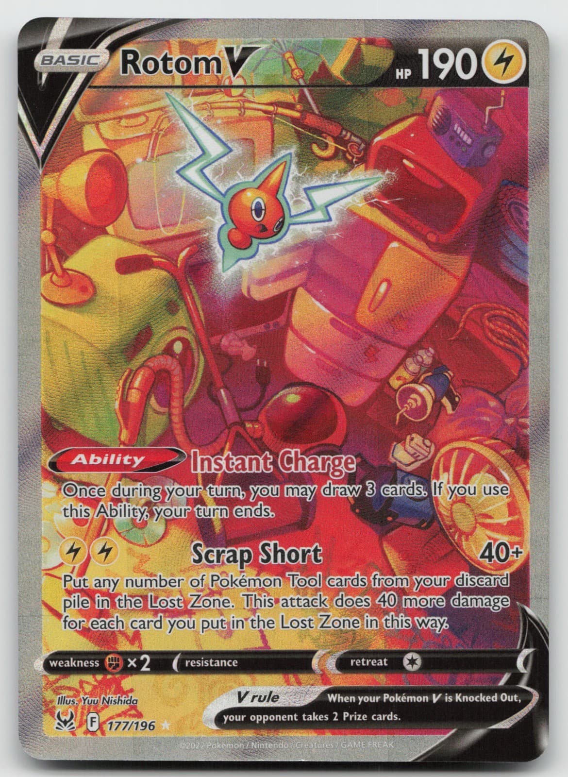 Rotom V (Alternate Full Art) Holo Ultra Rare SWSH11: Lost Origin 177/196 NM
