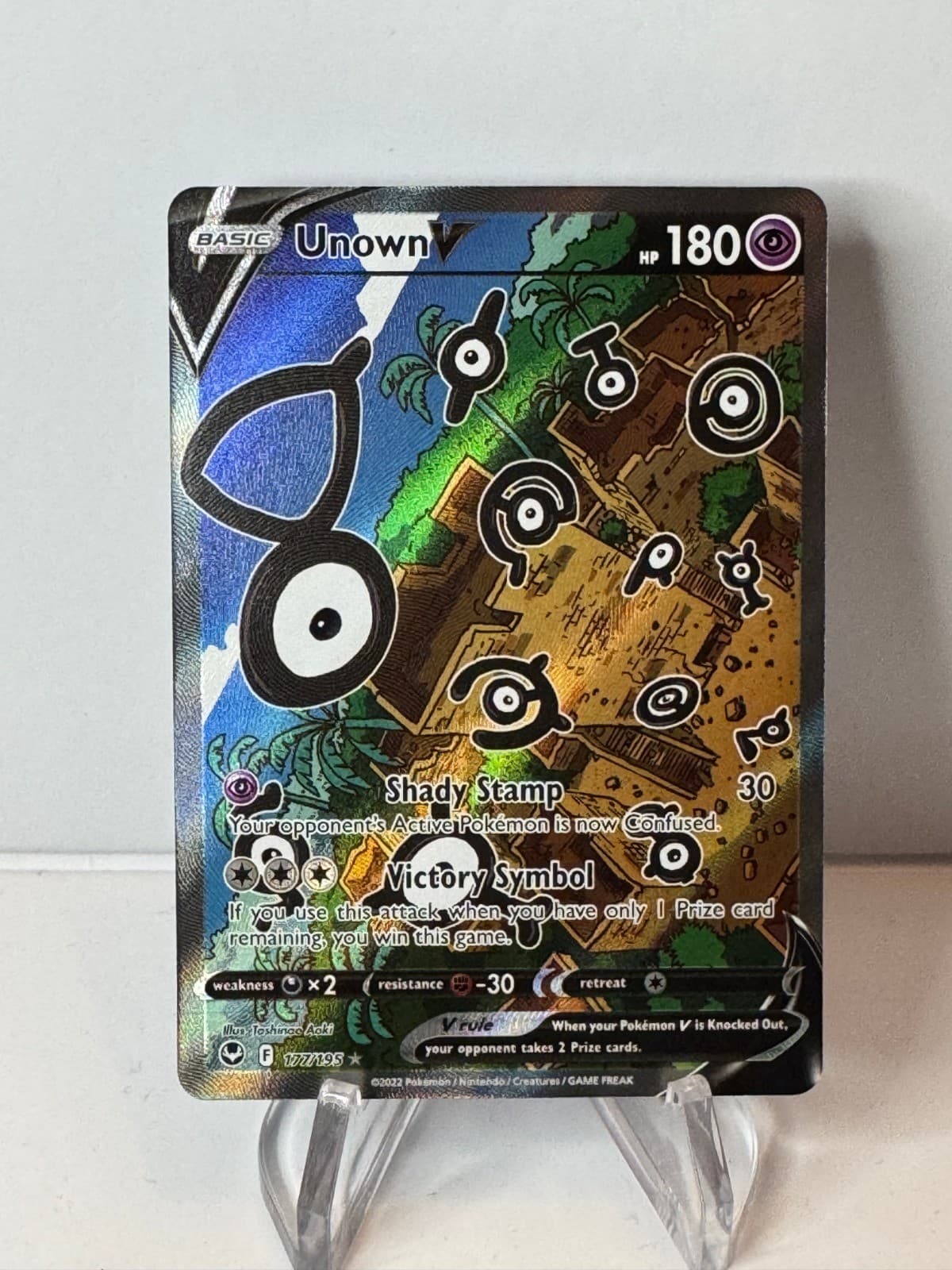 Unown V Alt Art 177/195 Silver Tempest Pokemon TCG 2022 NM