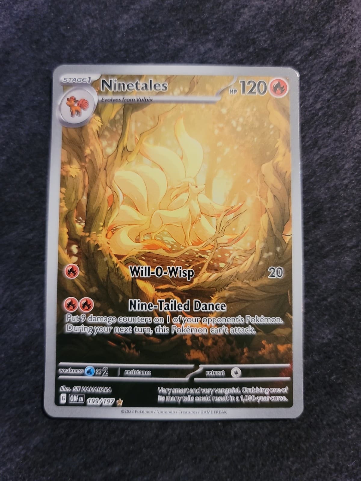 *Mint* Ninetales IR - 199/197 SV03: Obsidian Flames Holo