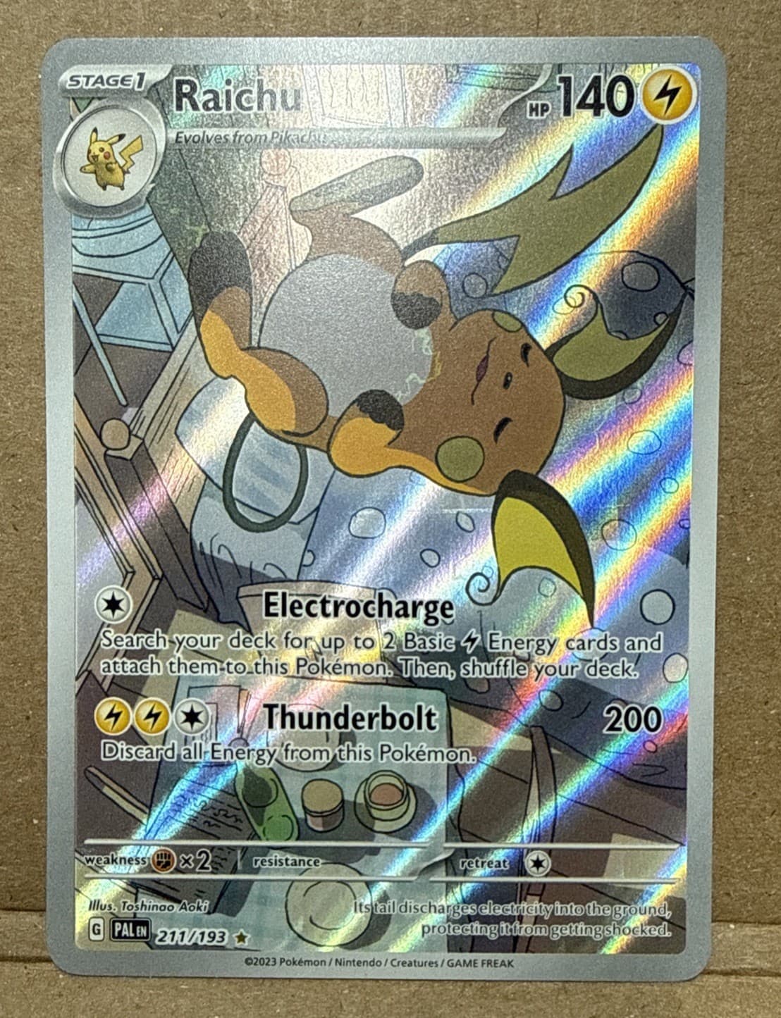 Pokémon Raichu 211/193 Paldea Evolved Illustration Rare Holo Full Art 